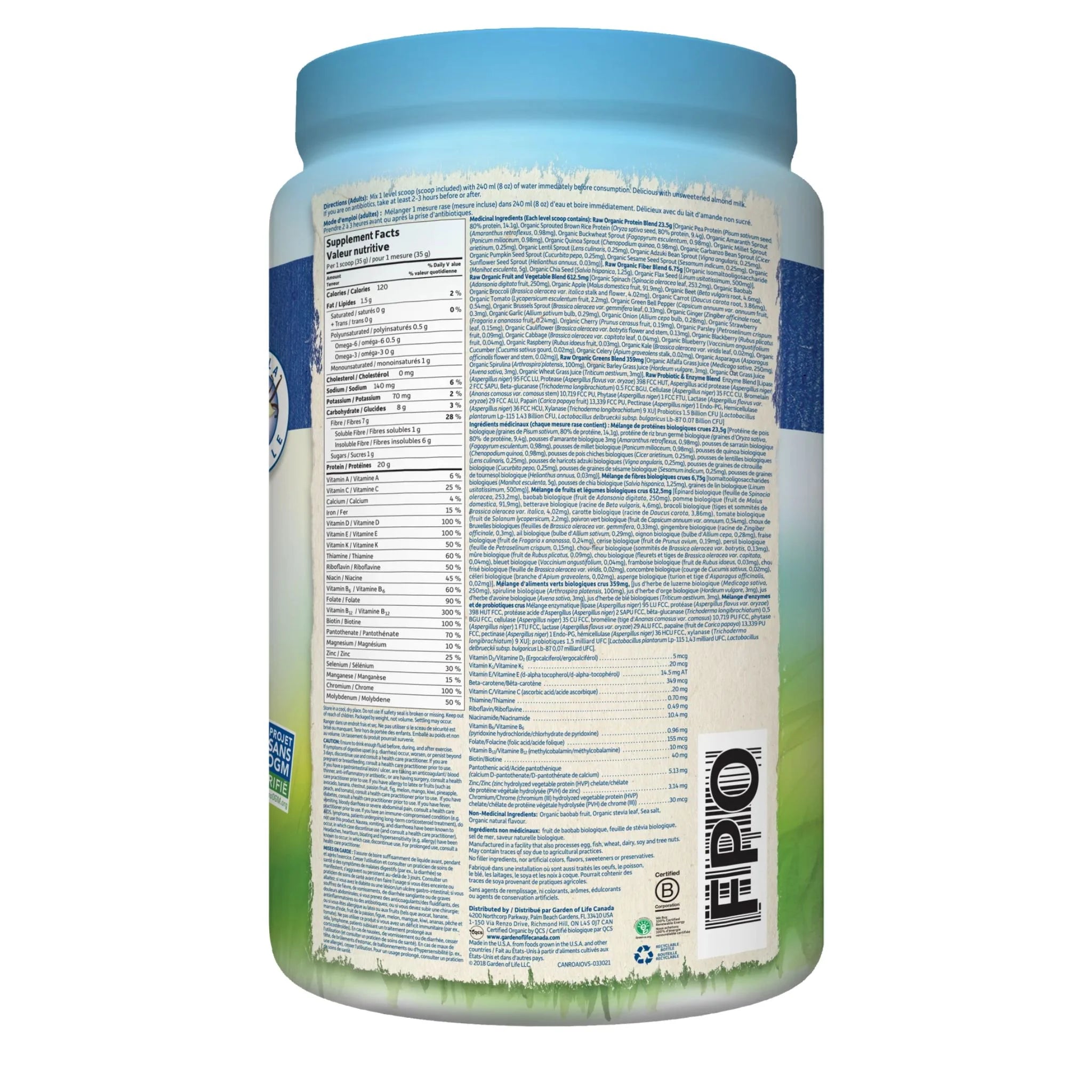 Garden of Life Raw All-In-One Vanilla 969g