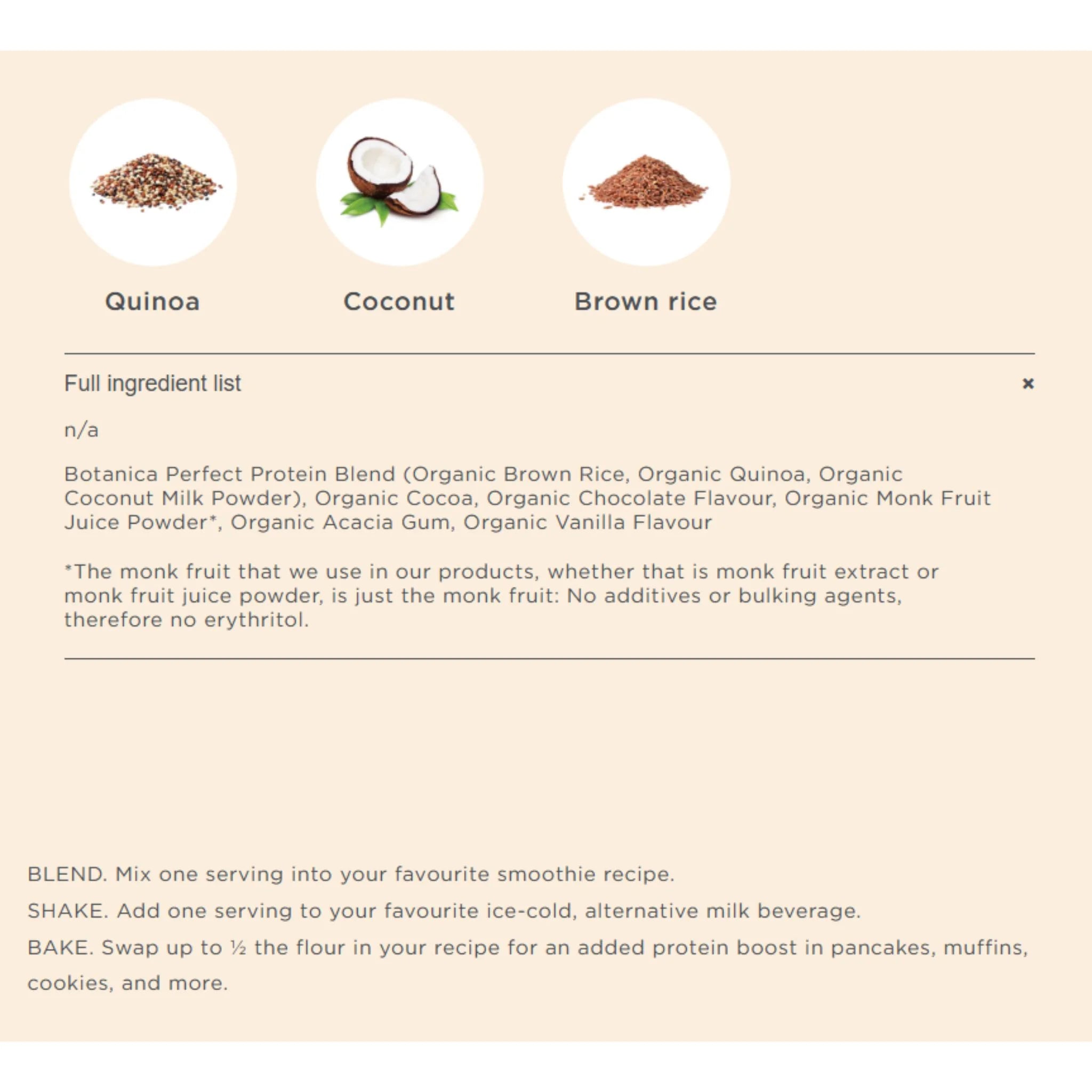 Botanica Perfect Protein Chocolate 840g - Nature's Source Inc