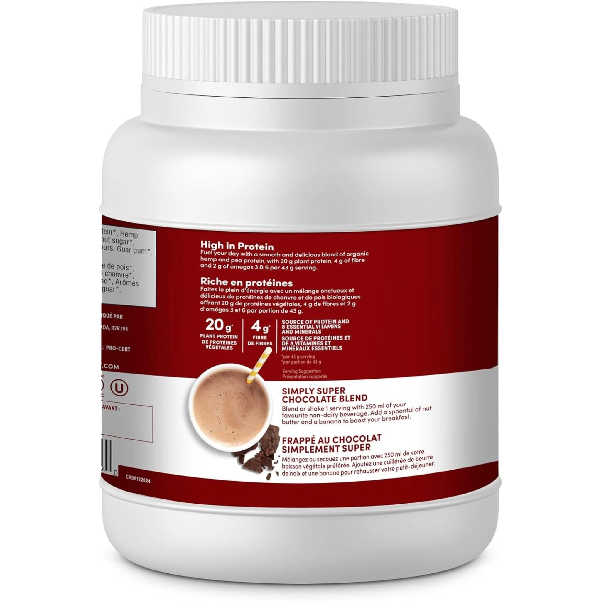 Manitoba Harvest Hemp Yeah Plant Protein - Chocolate 454 gm