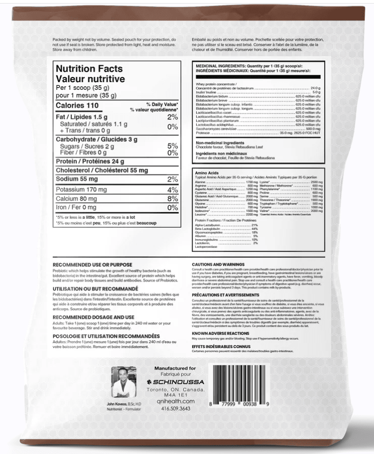 Schinoussa Probiotic Whey Isolate Chocolate 5lb - Nature's Source Inc