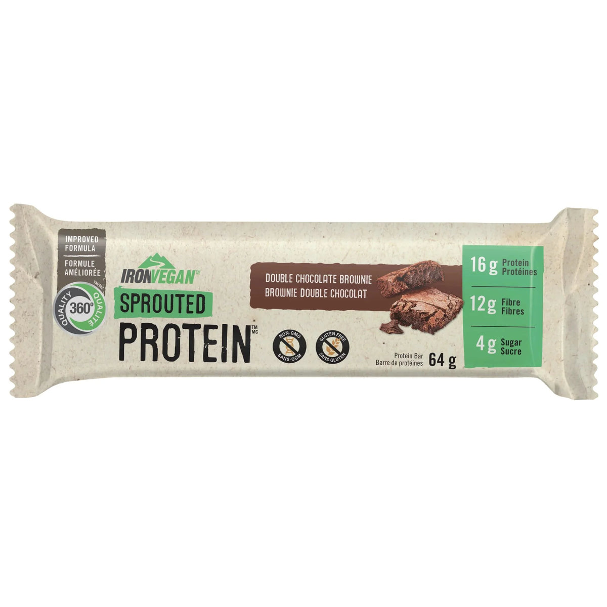 Iron Vegan Sprouted Protein Bar Double Chocolate 64g