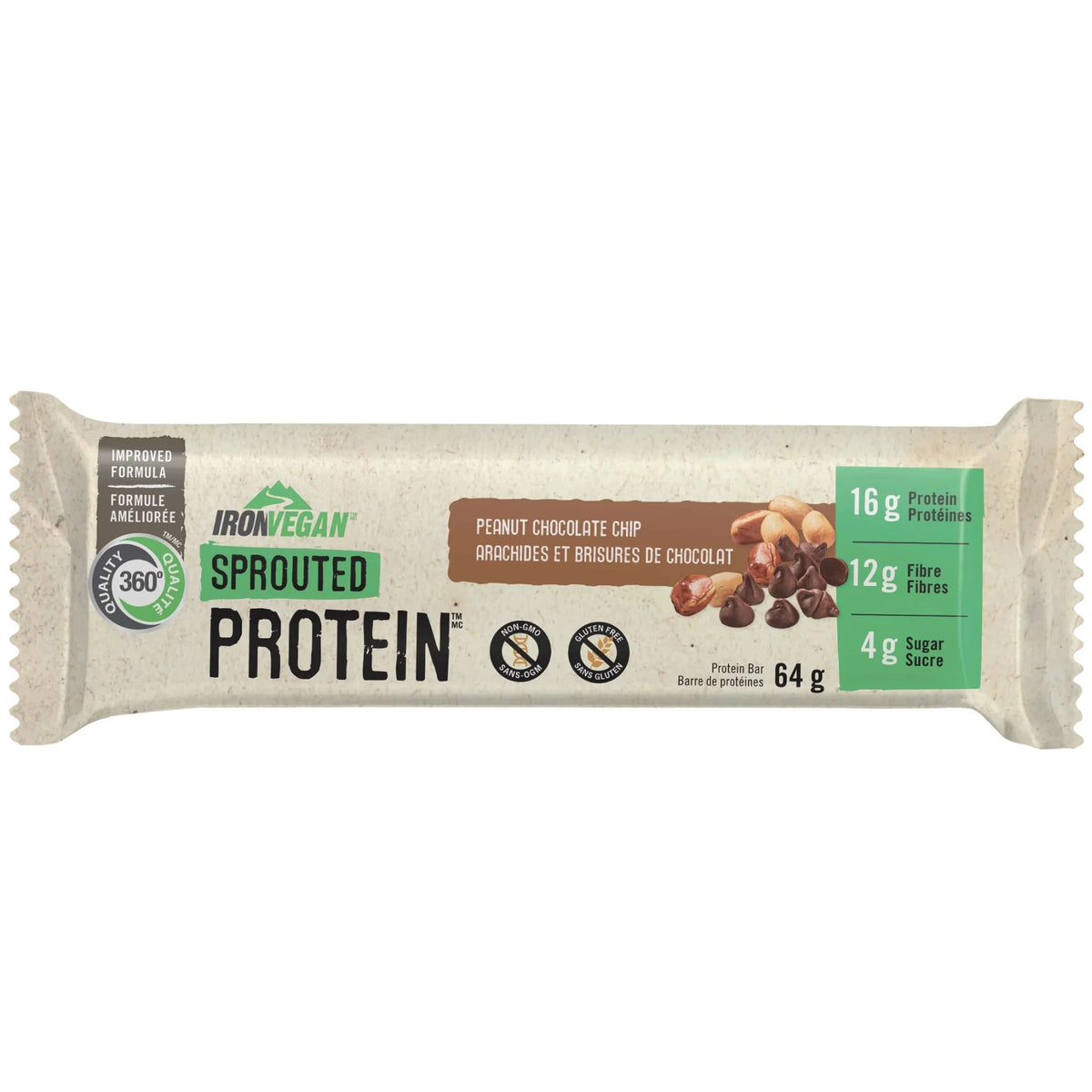 Iron Vegan Protein Bar - Peanut Chocolate Chip 64g
