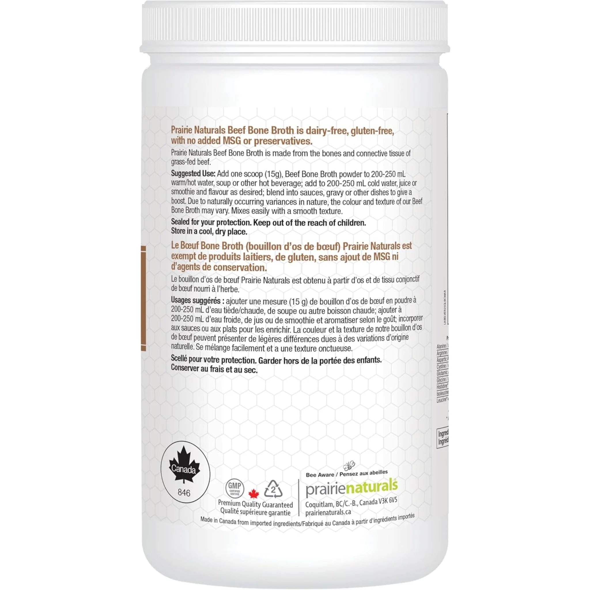 Prairie Organic Bone Broth Protein Beef 300g