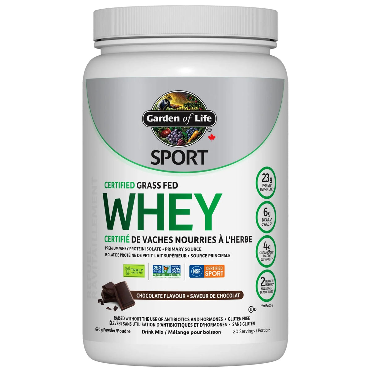 Garden of Life Sport Certified Grass Fed Whey Chocolate 690g