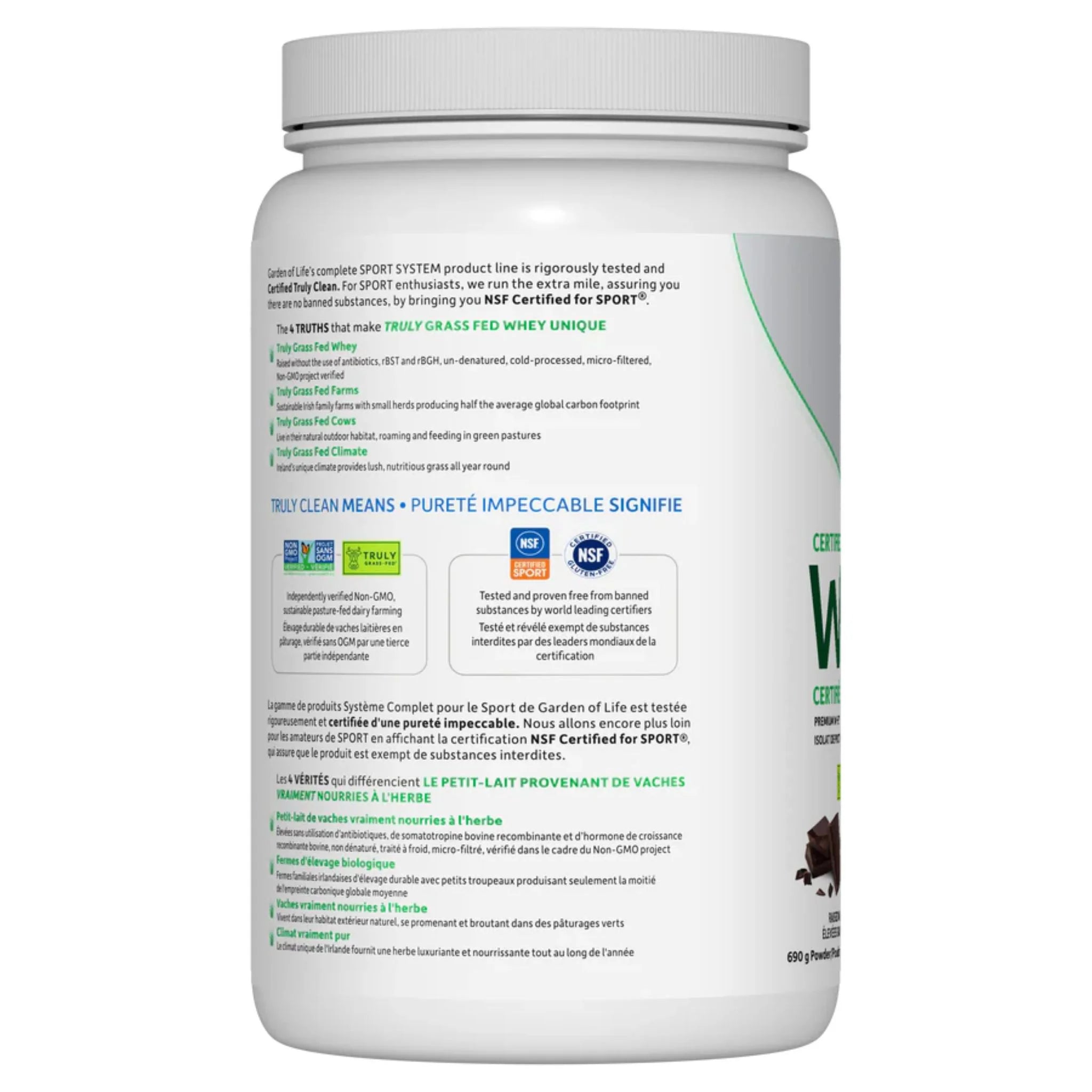Garden of Life Sport Certified Grass Fed Whey Chocolate 690g