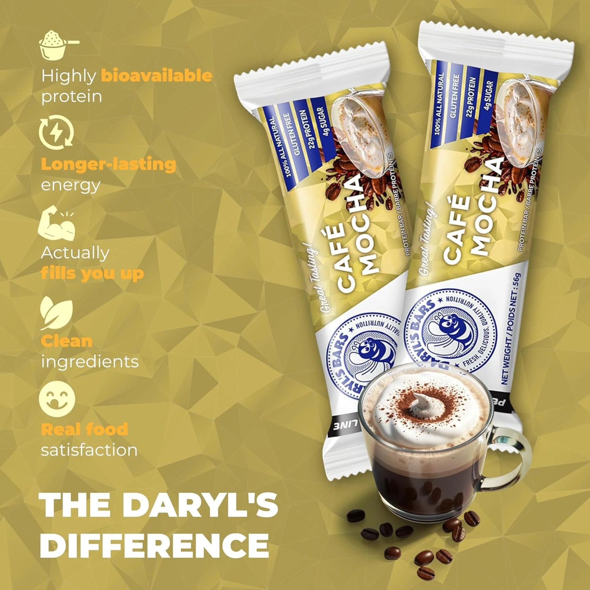 Daryl's Cafe Mocha Protein Bar 56g