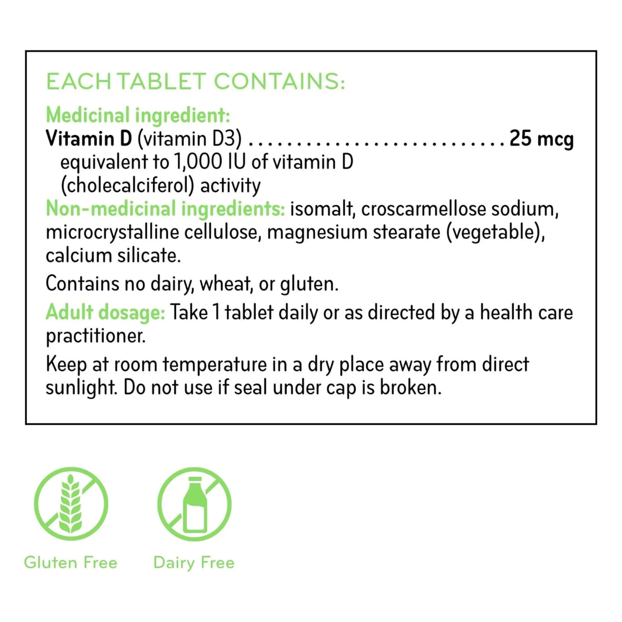 Sisu Vitamin D 1000 IU - 200 Tablets - Nature's Source Inc