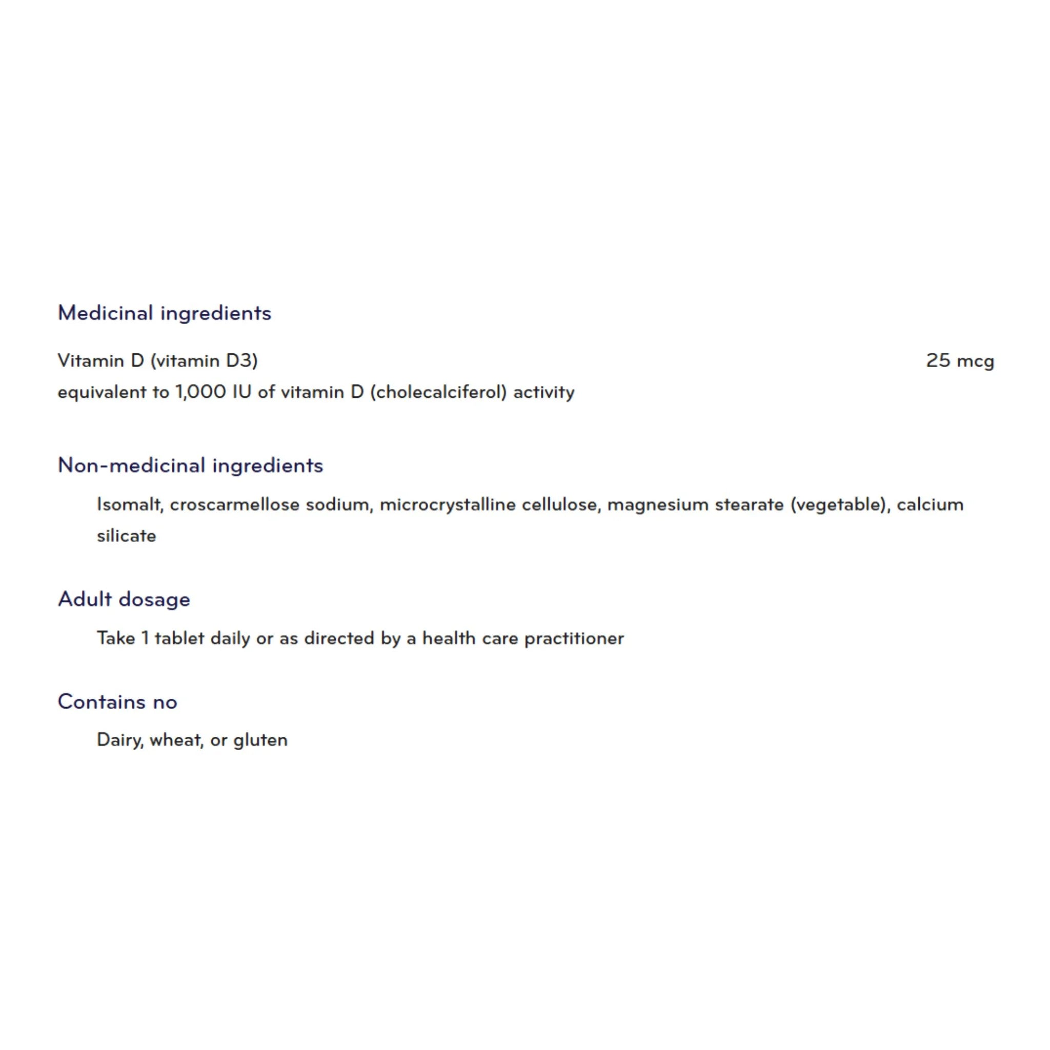 Sisu Vitamin D 1000 IU - 200 Tablets - Nature's Source Inc