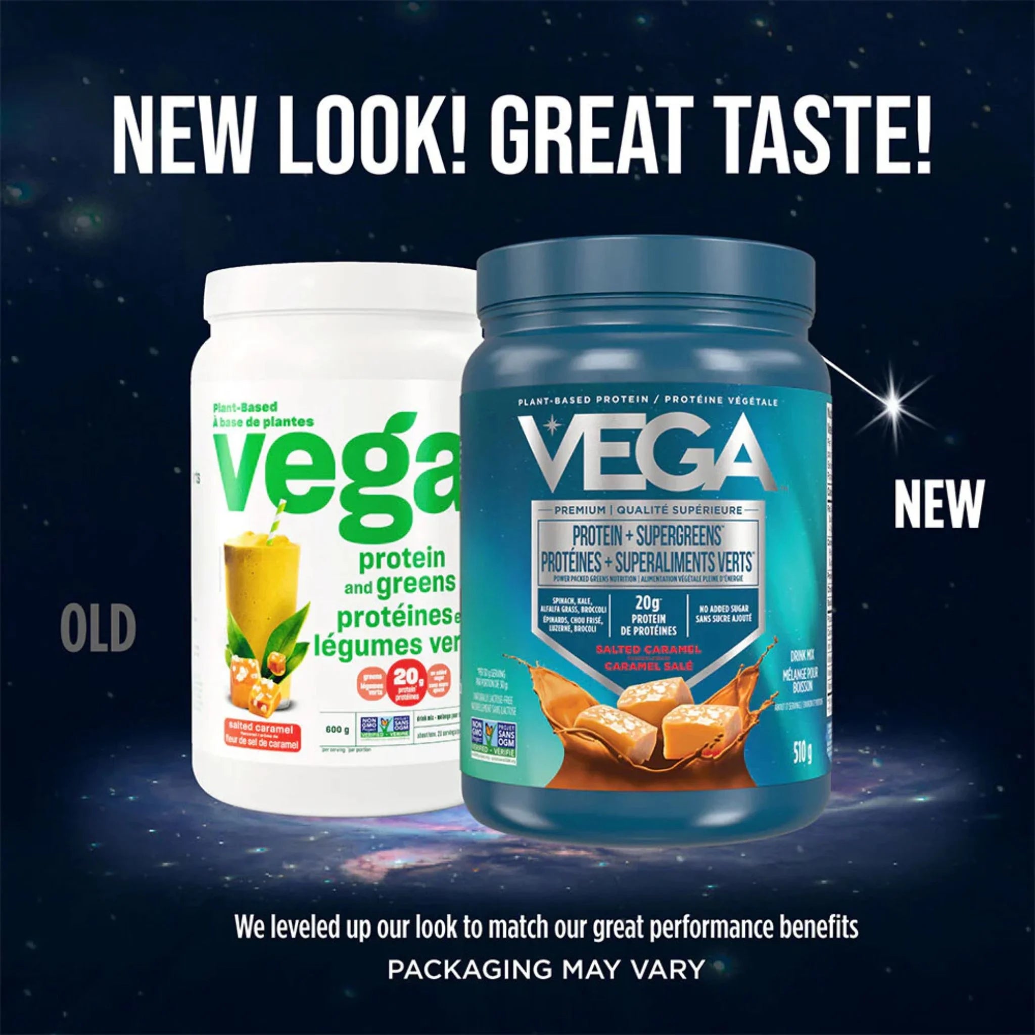 Vega Protein + Supergreens Salted Caramel 510g - Nature's Source Inc