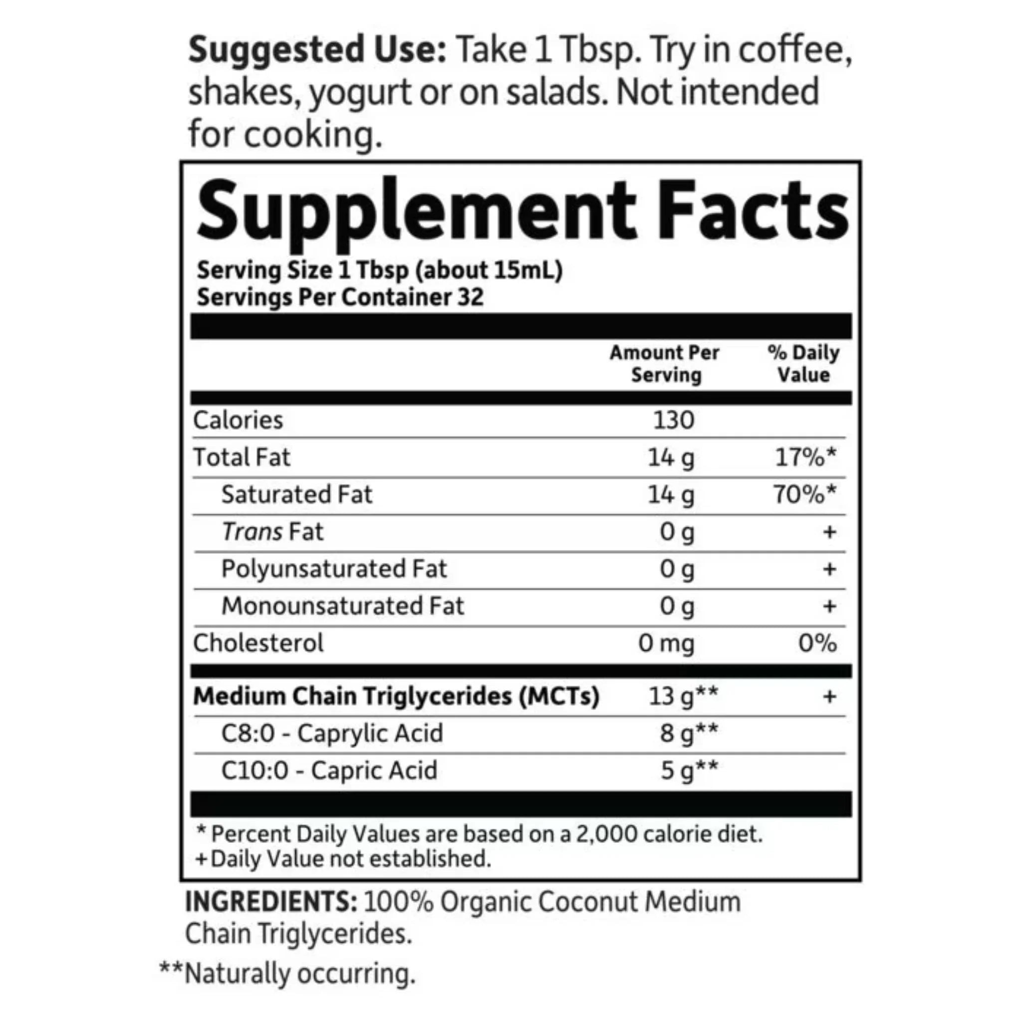 Dr. Formulated 100% Organic Coconut MCT Oil 473ml