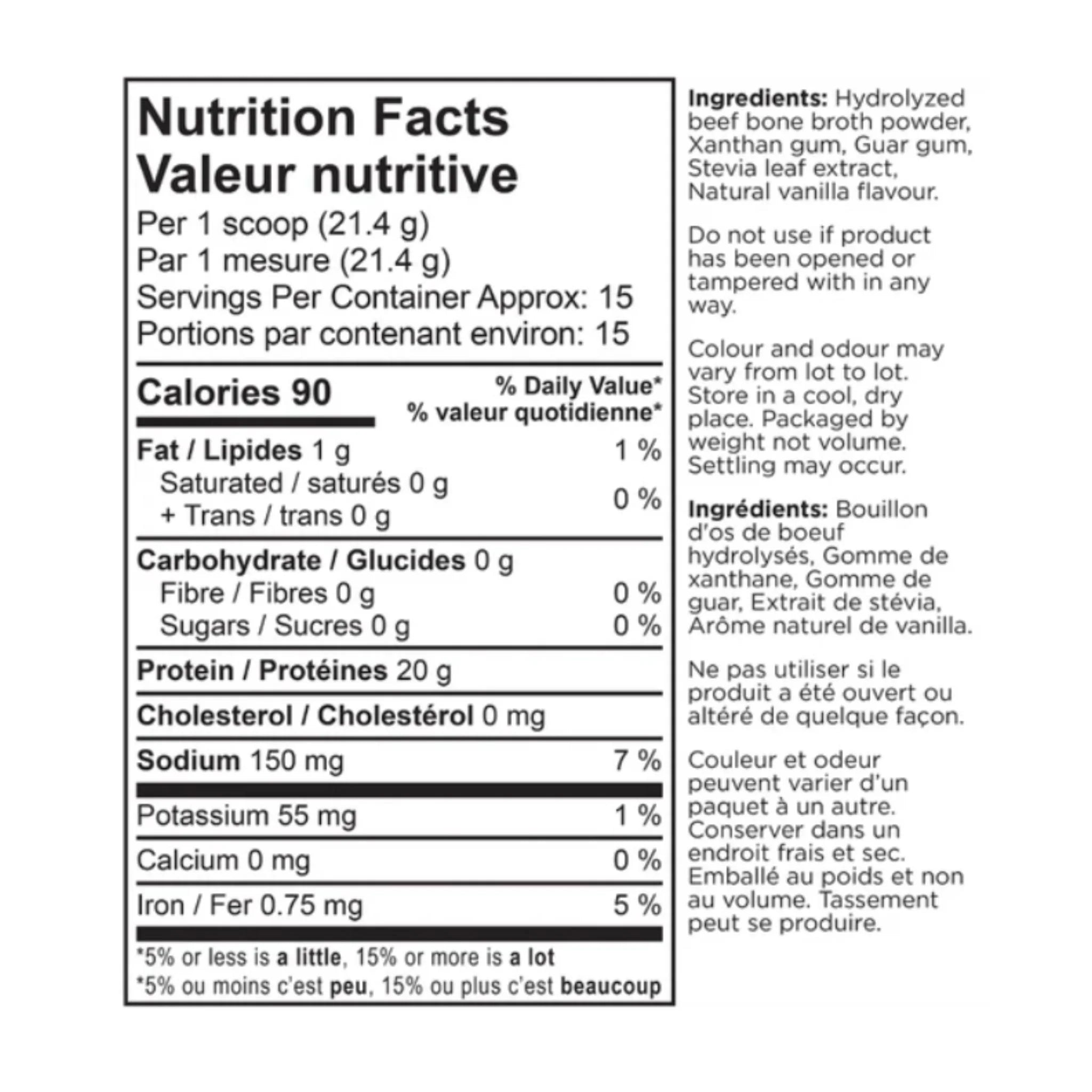 Ancient Nutrition Bone Broth Collagen Protein Vanilla 321 g - Nature's Source Inc