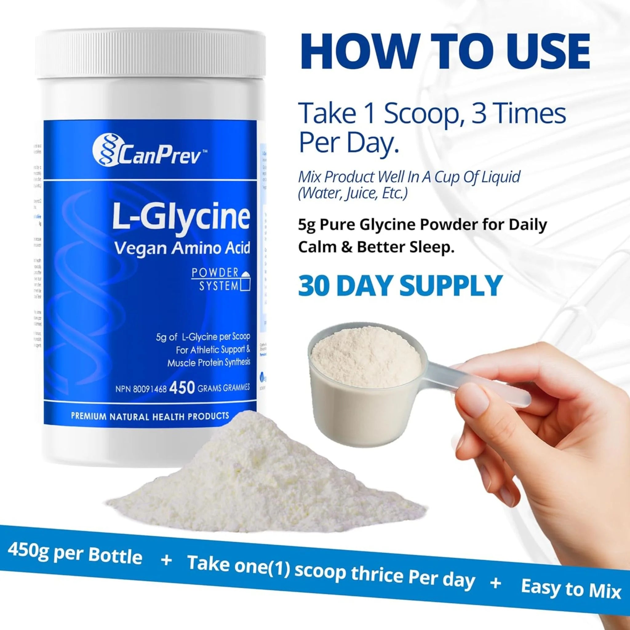 Canprev L - Glycine Amino Acid - 450g - Nature's Source Inc