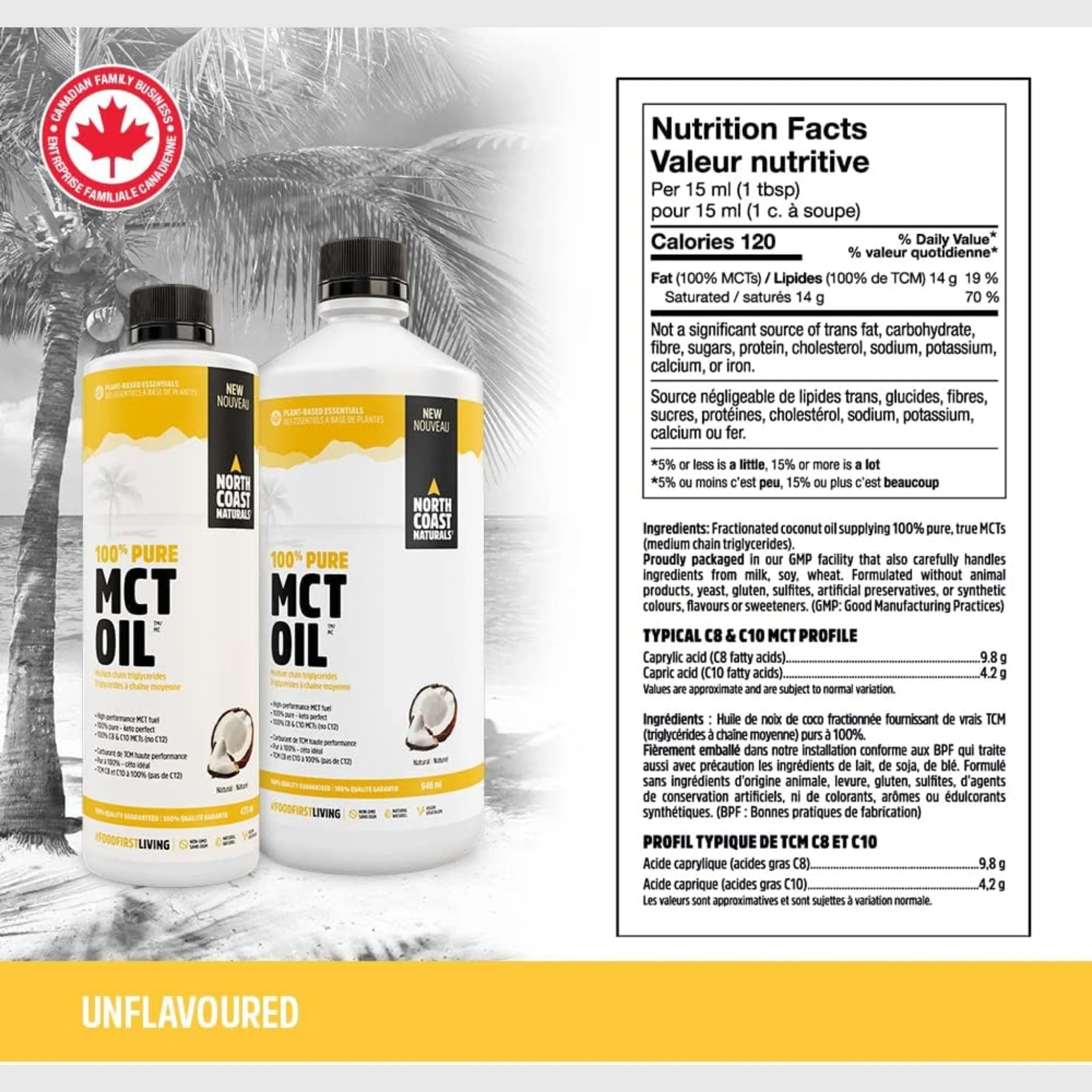 North Coast Naturals 100% Pure Coconut MCT Oil - 946 ml
