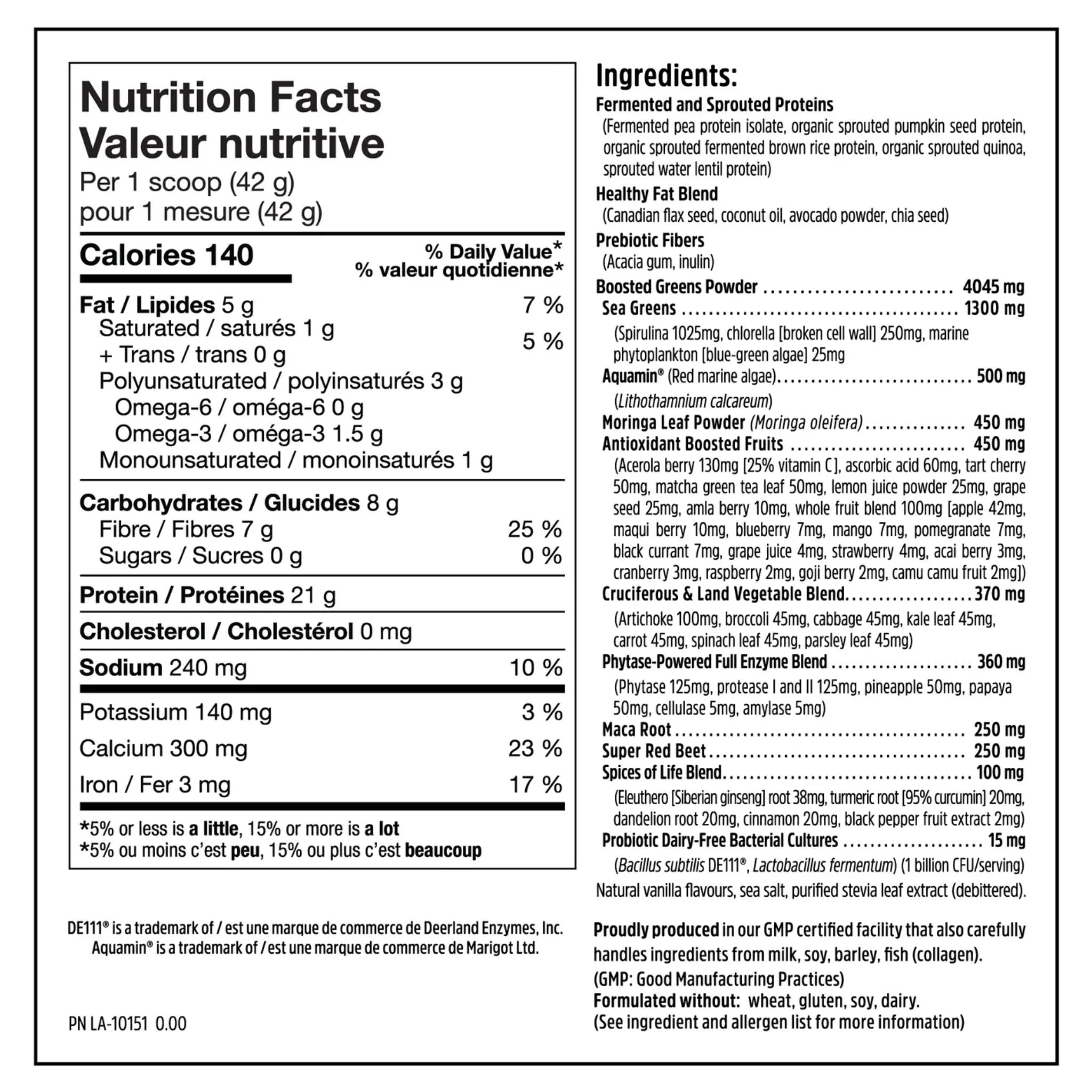 North Coast Naturals Vanilla Boosted Vegan All - In - One Protein - 840g - Nature's Source Inc
