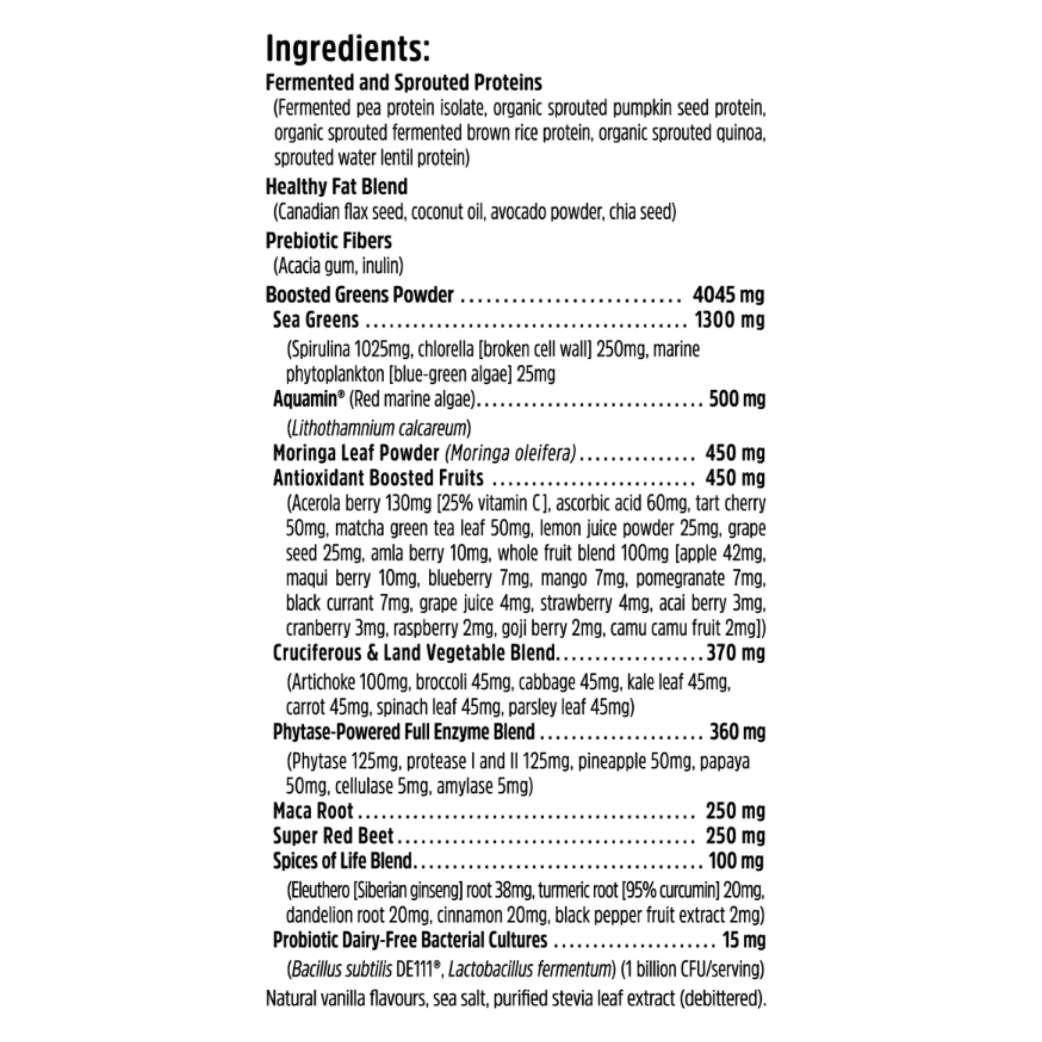 North Coast Naturals Vanilla Boosted Vegan All - In - One Protein - 840g - Nature's Source Inc