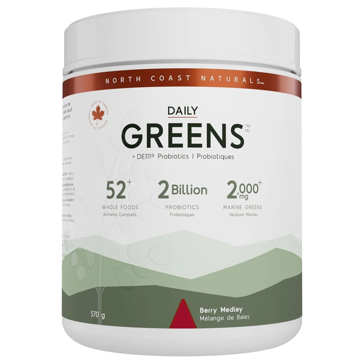 North Coast Naturals Daily Greens Superfood Blend Berry Medley 570g