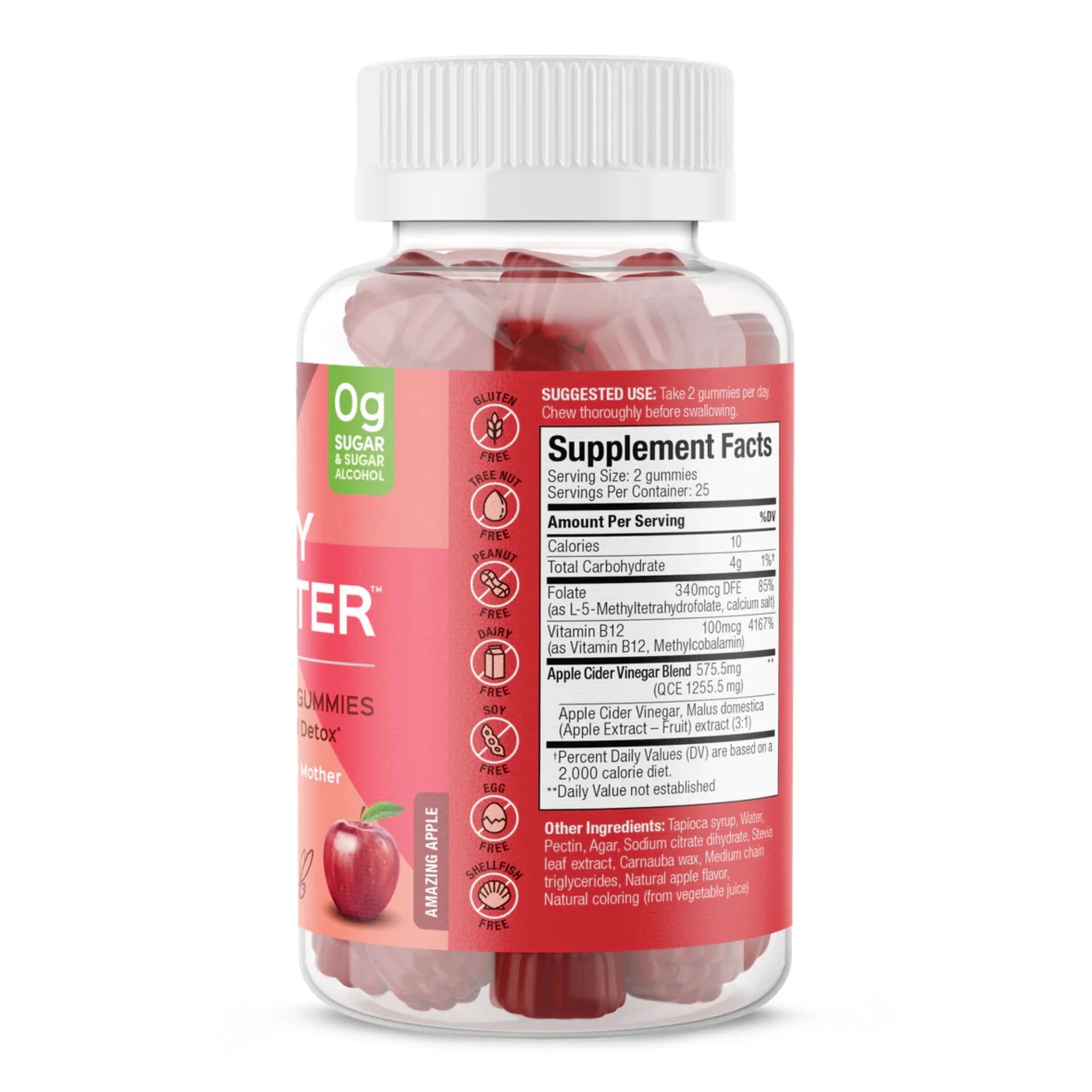 Suku Vitamins Appley Ever After (Apple Cider Vinegar Gummies With Mother) - 50 Gummies