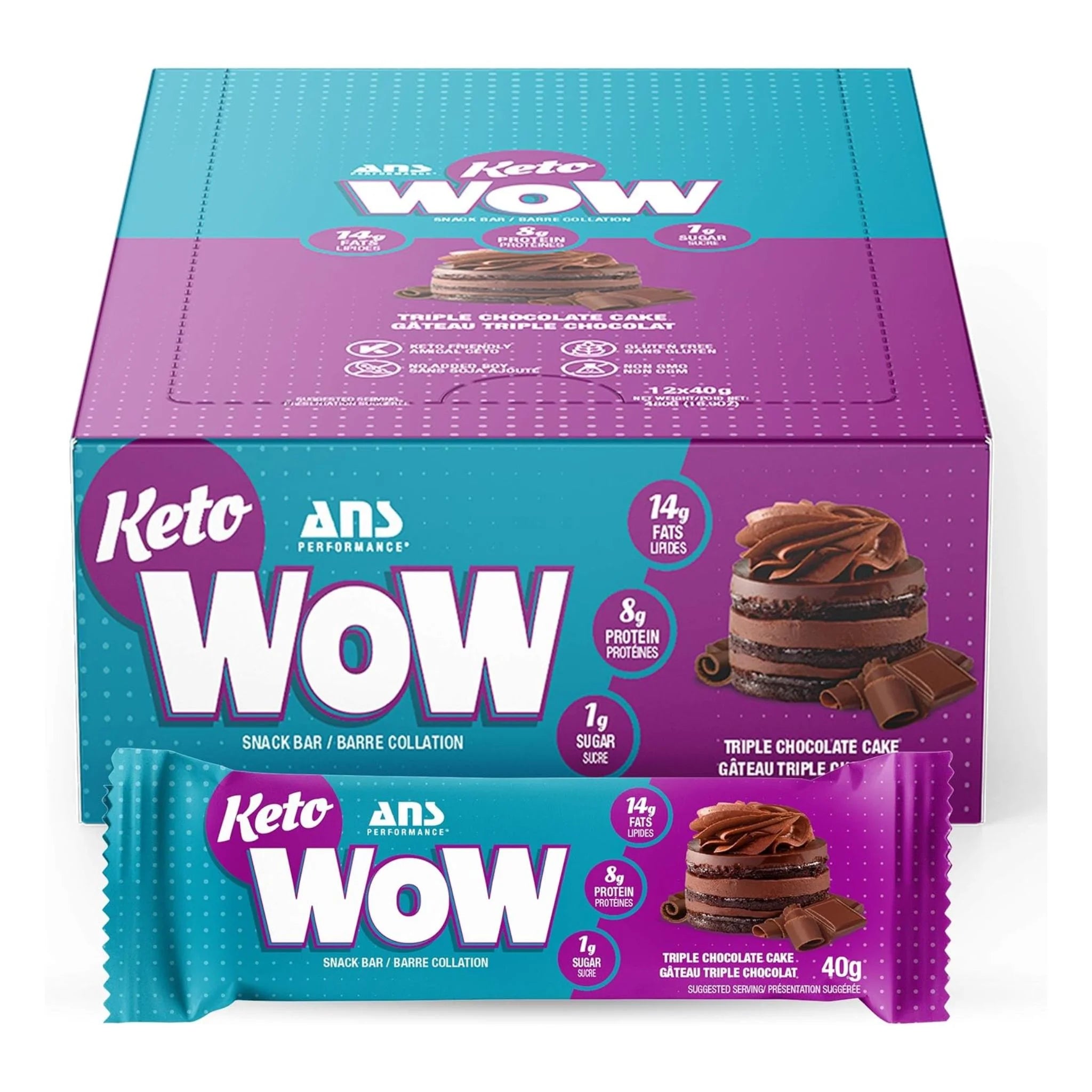 ANS KetoWOW Bar Triple Chocolate 40g