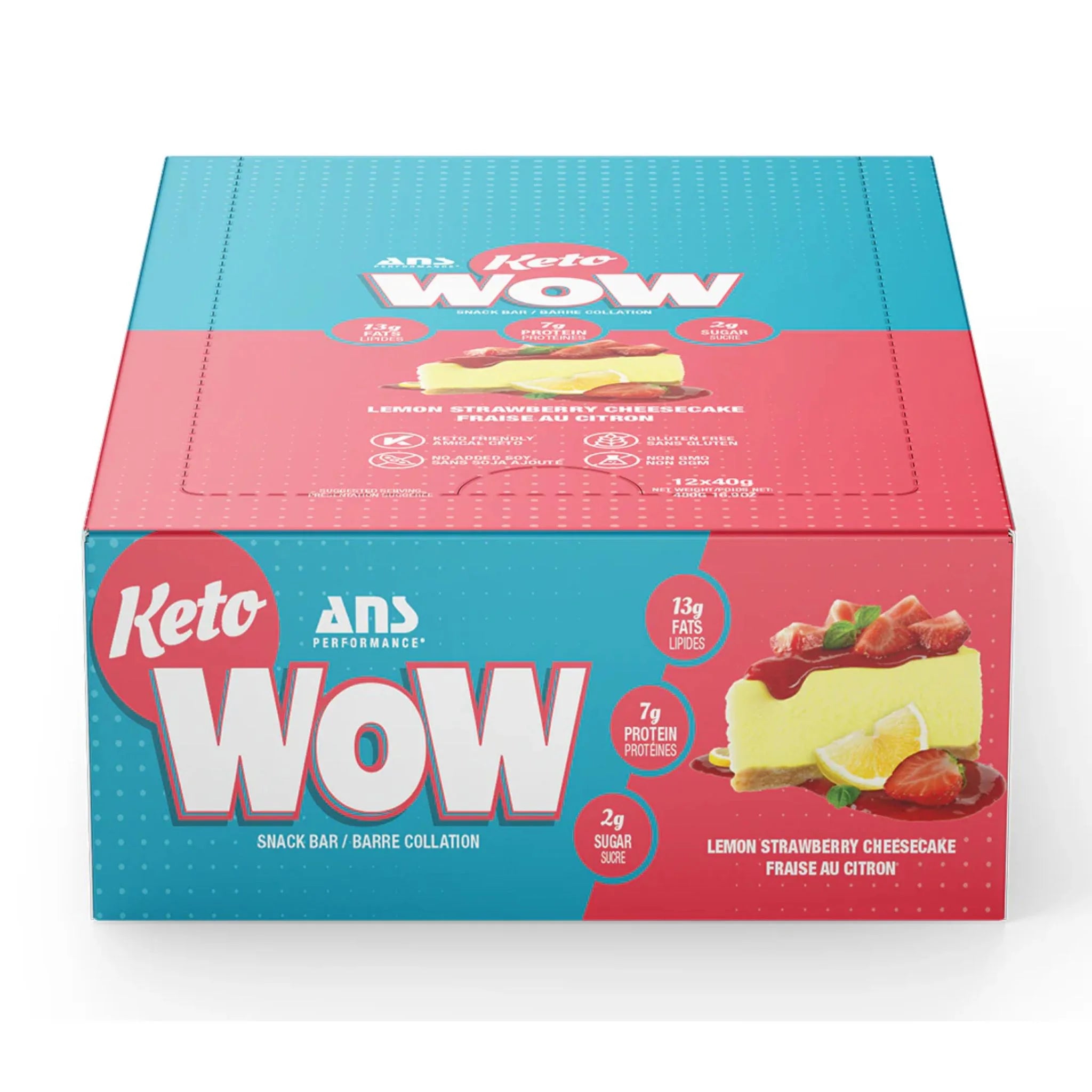 ANS KetoWOW Bar Lemon Strawberry 40g