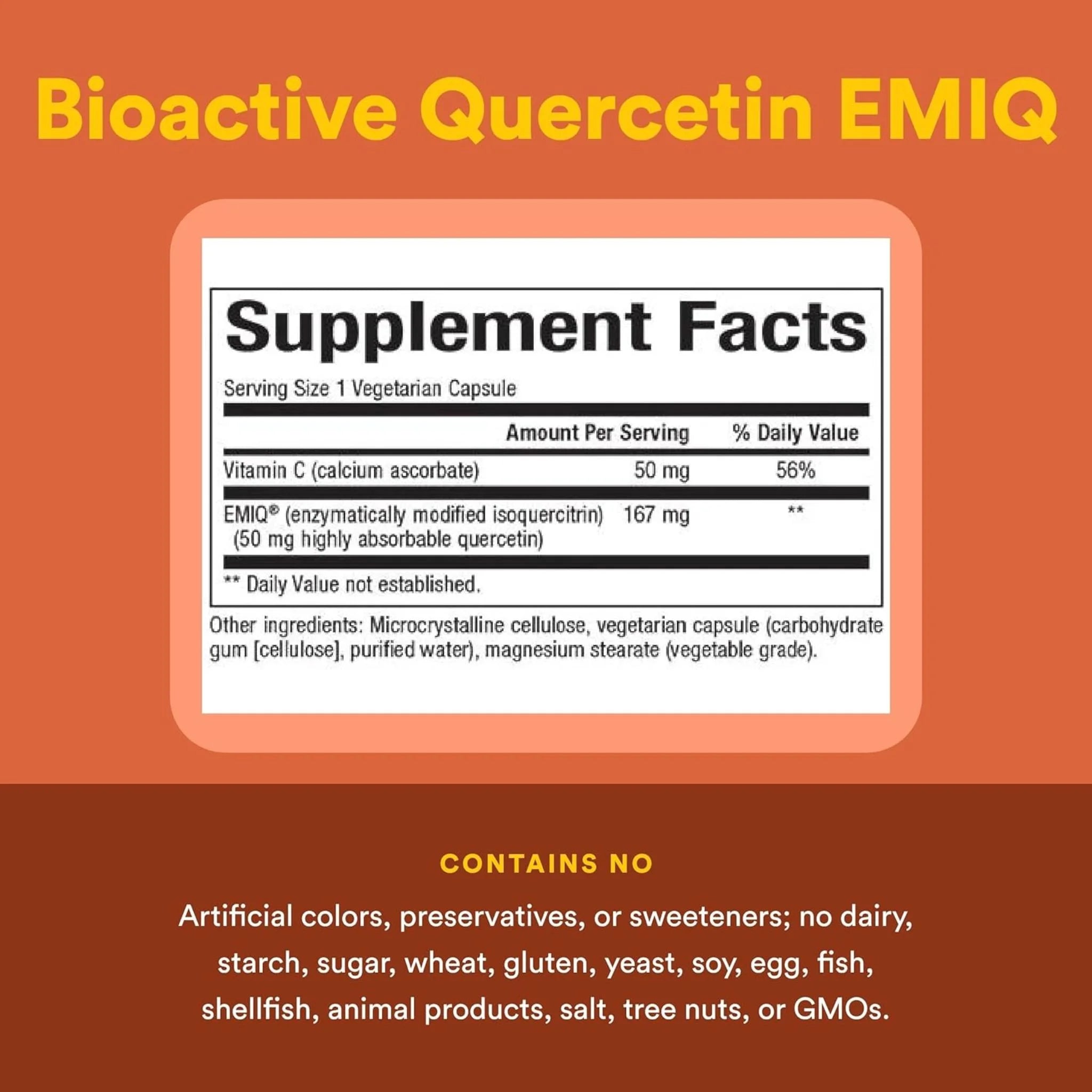 Natural Factors Bioactive Quercetin EMIQ 50mg 60vc - (Histamine Intolerance)