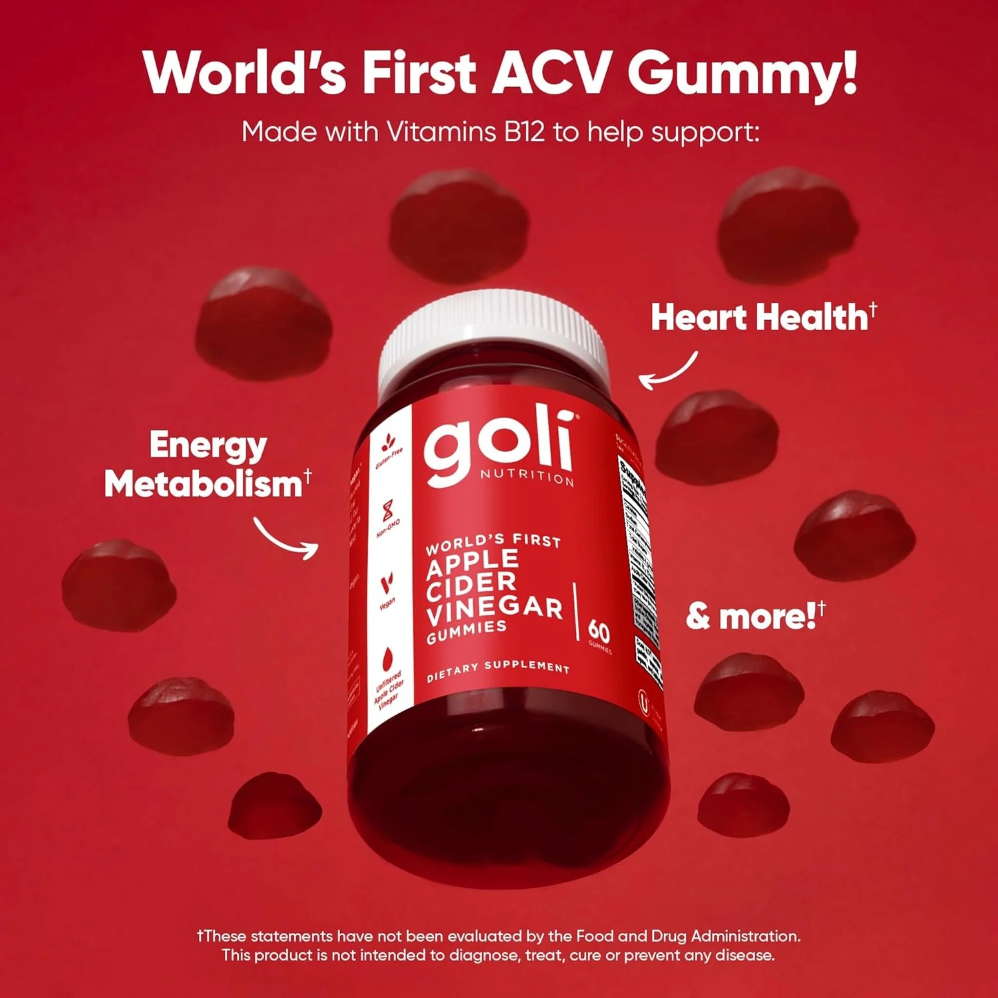 Goli Apple Cider Vinegar Gummy Vitamins 240g (60 Gummies) - Nature's Source Inc