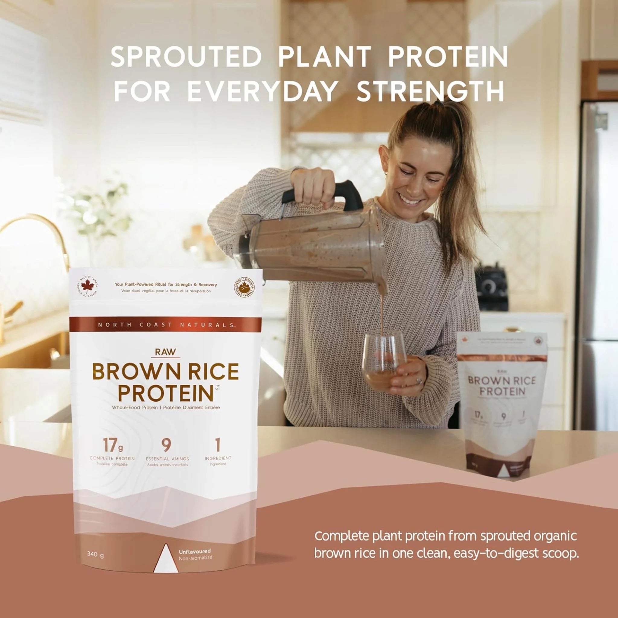 North Coast Naturals Organic Sprouted Raw Brown Rice Protein - 840g - Nature's Source Inc