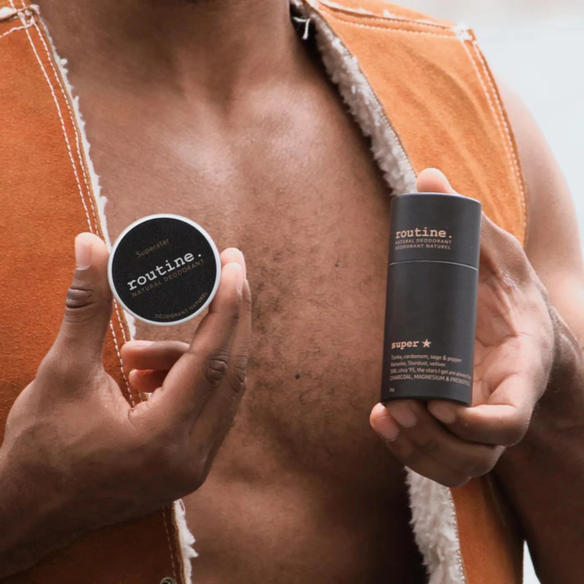 Routine SUPERSTAR Natural Deodorant (Activated Charcoal, Magnesium & Prebiotics) - 58g
