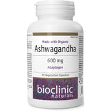 Bioclinic Naturals Ashwagandha 600mg 60 Vegetarian Capsules - Nature's Source Inc