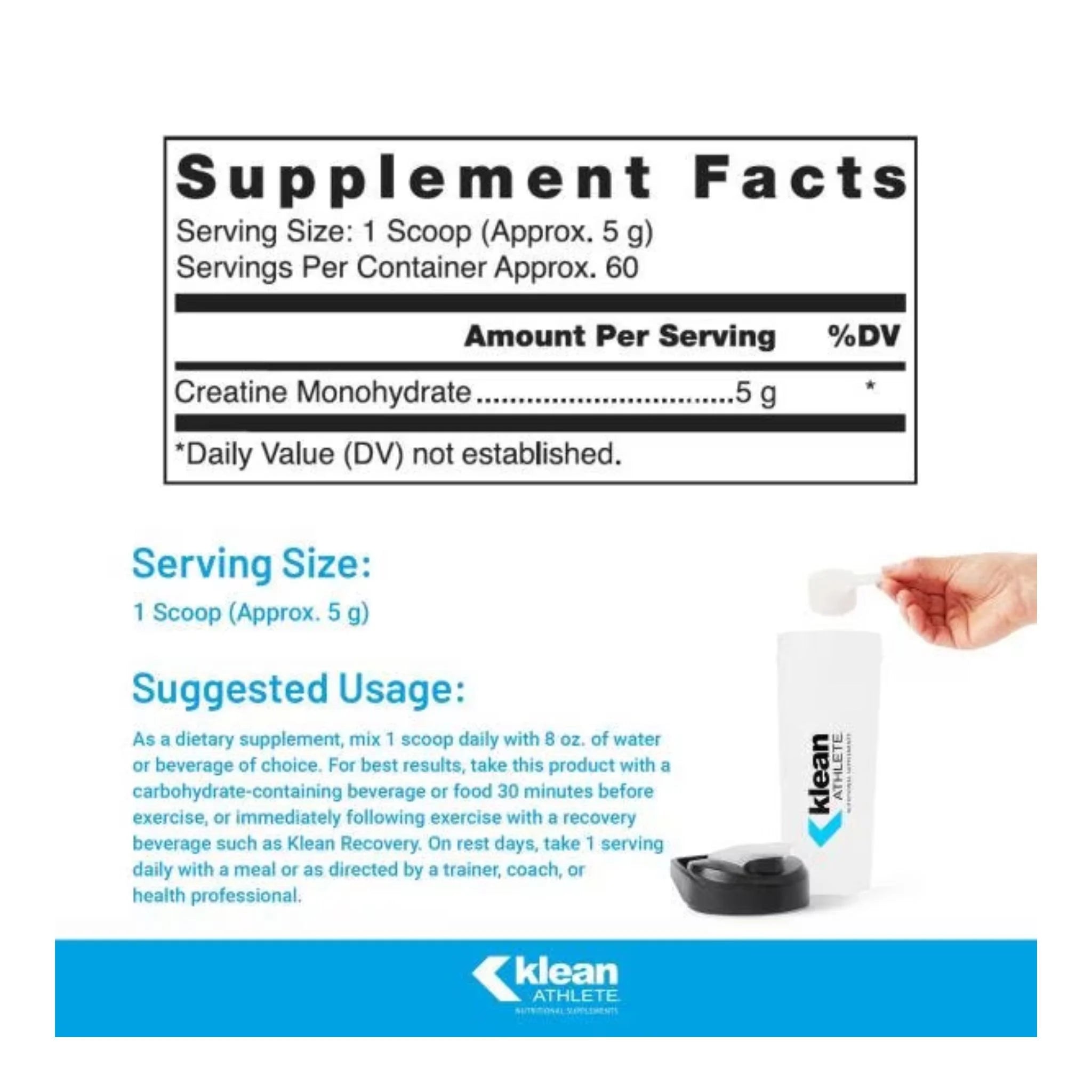 Klean Athlete Klean Creatine 315g - Nature's Source Inc