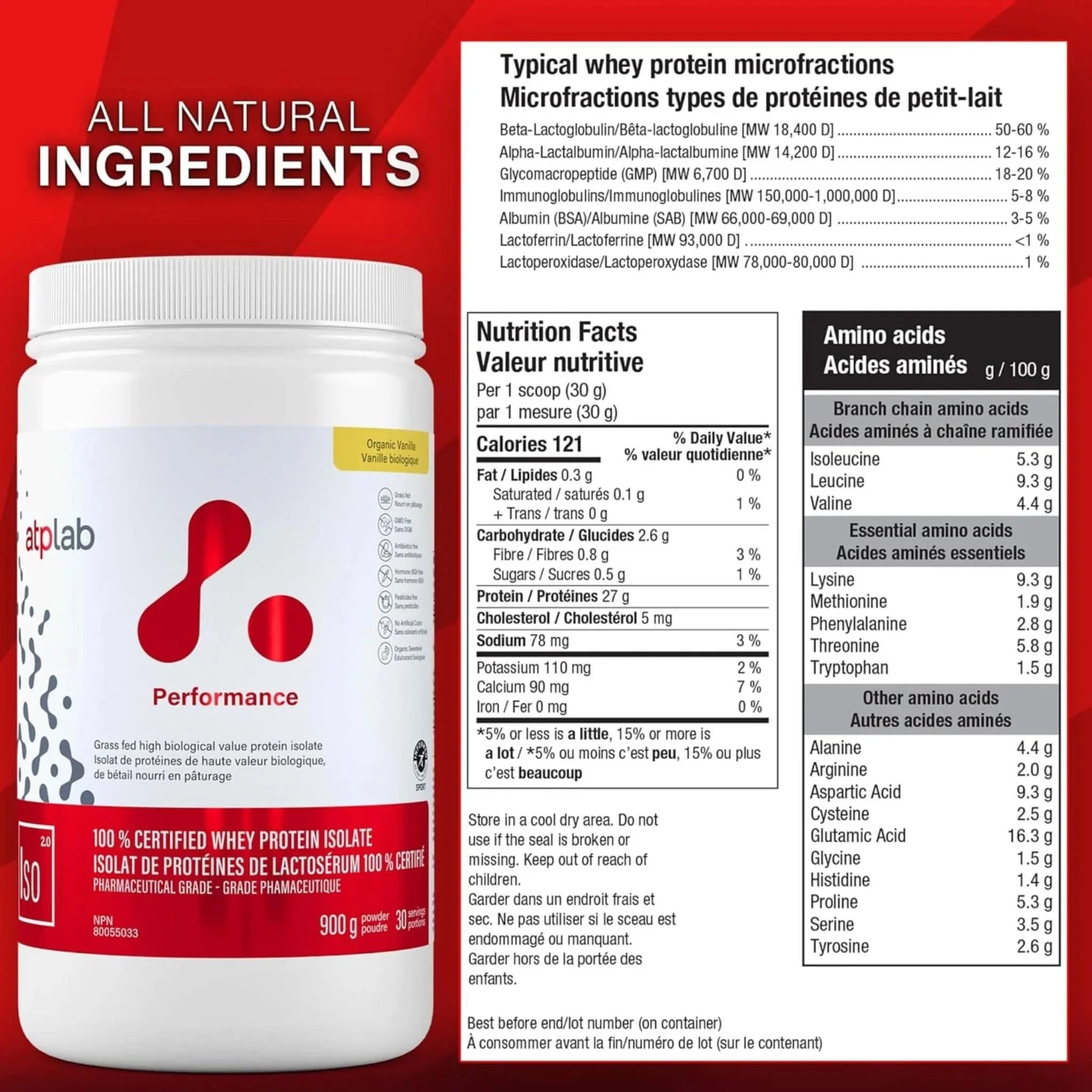 ATP Lab 100% Whey Protein Isolate Vanilla 900g