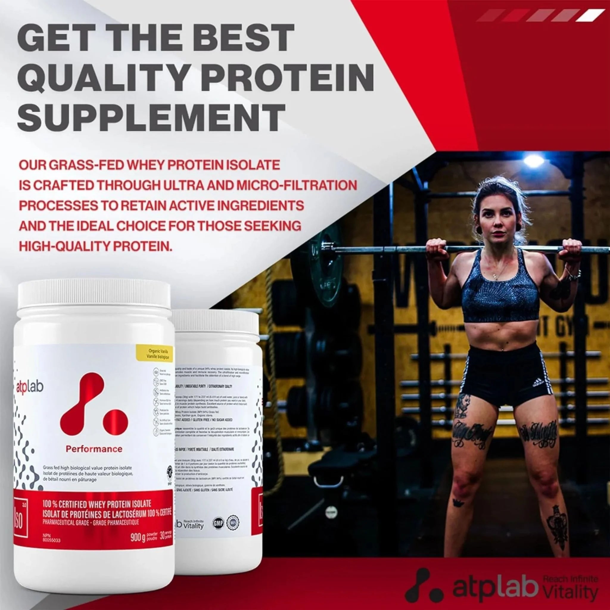ATP Lab 100% Whey Protein Isolate Vanilla 900g