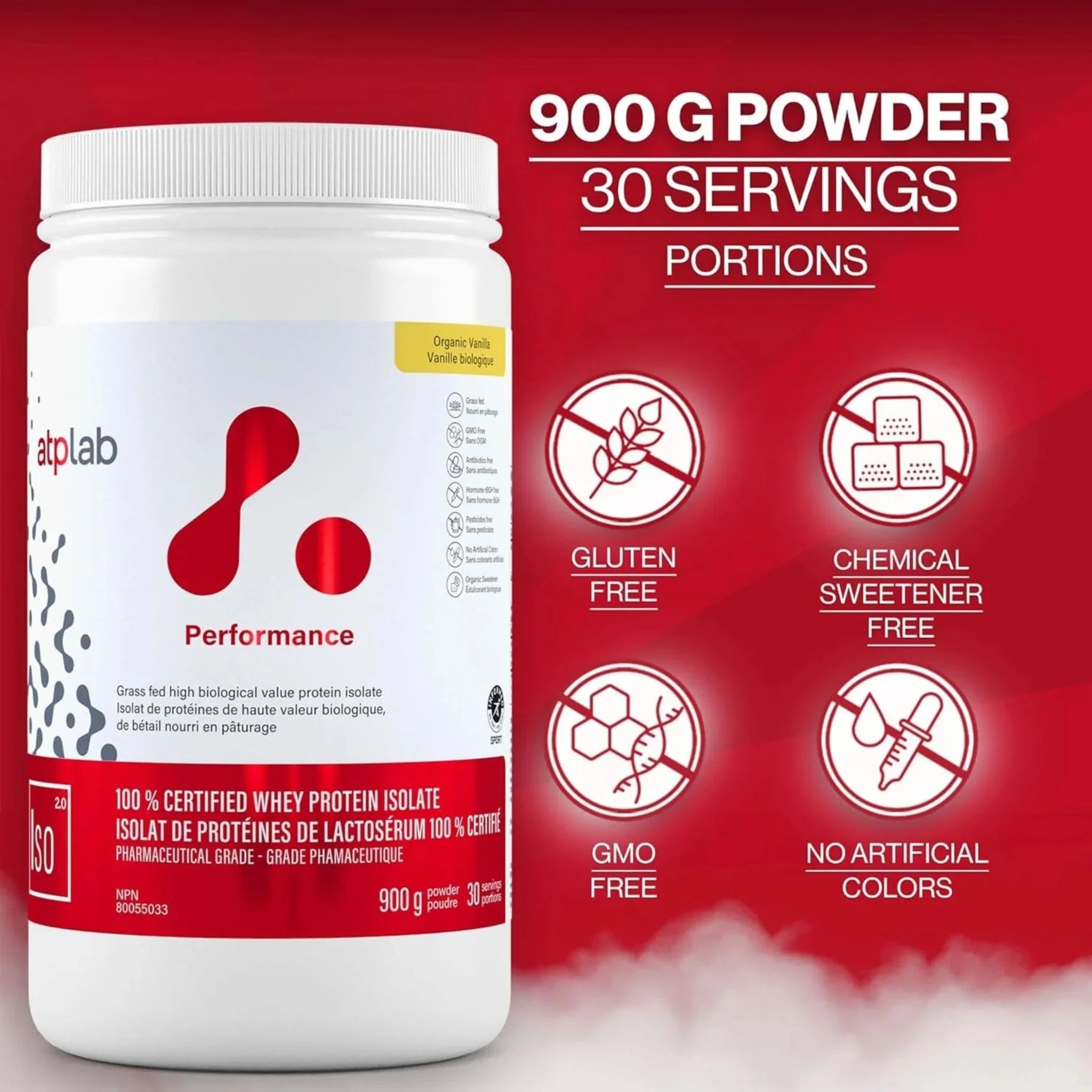 ATP Lab 100% Whey Protein Isolate Vanilla 900g