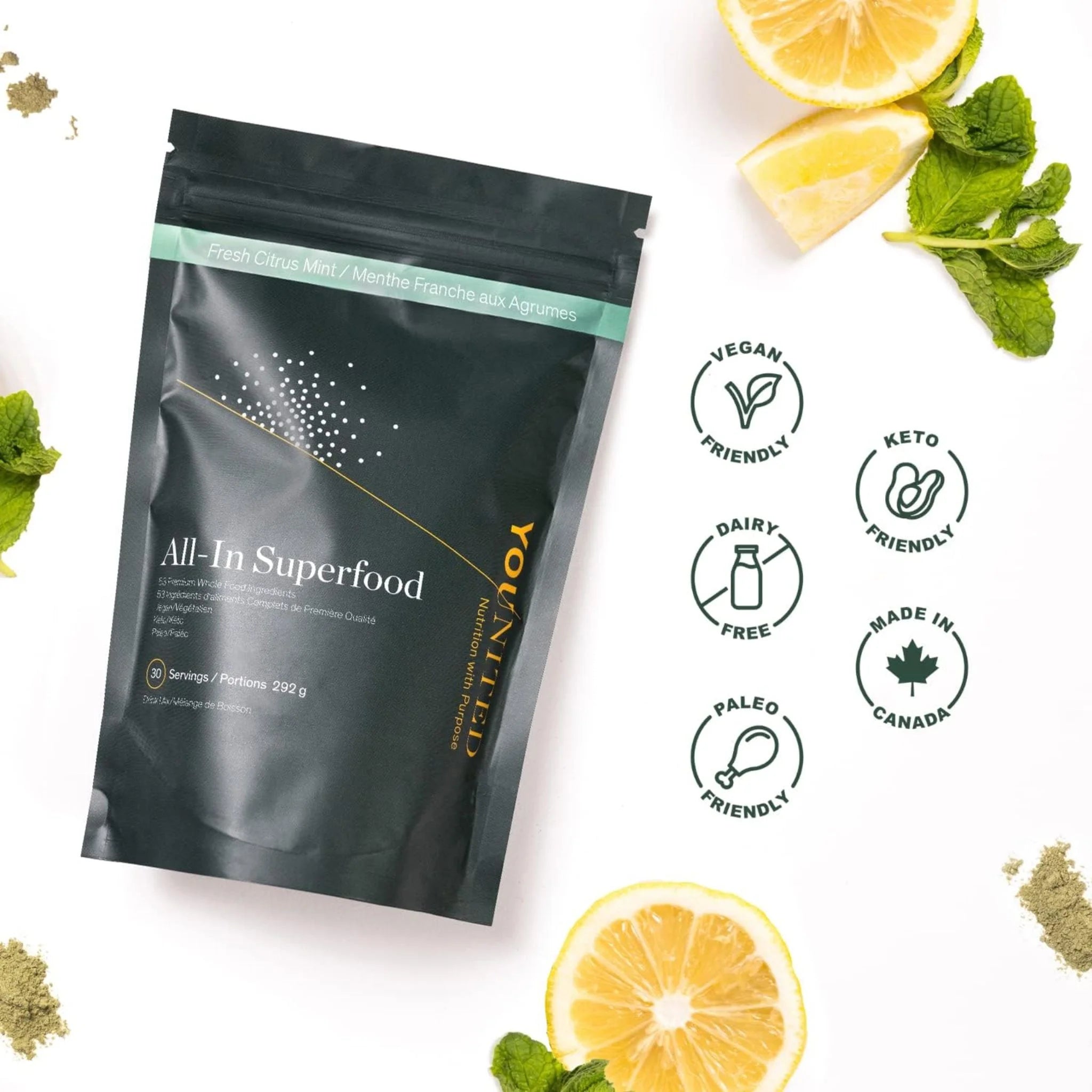 Younited All-In Superfood Citrus Mint 292g