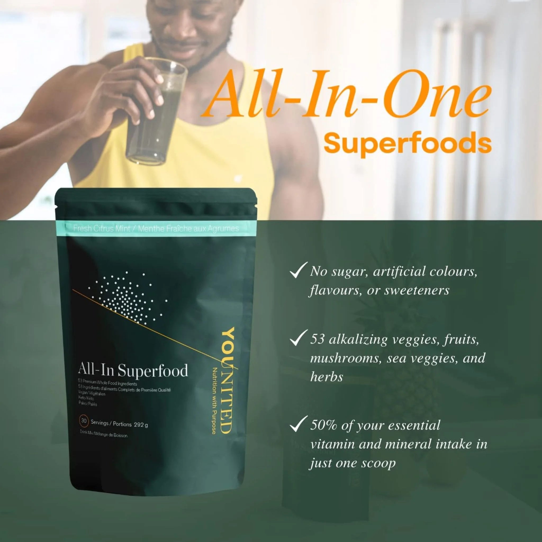 Younited All-In Superfood Citrus Mint 292g