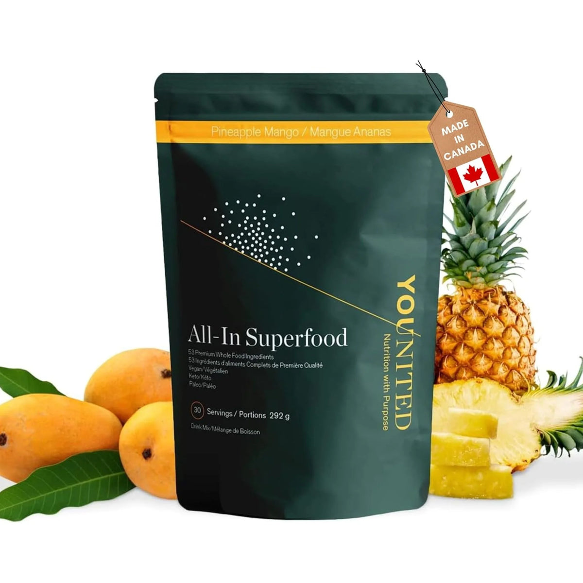 Younited All - in Superfood Pineapple Mango 292g - Nature's Source Inc
