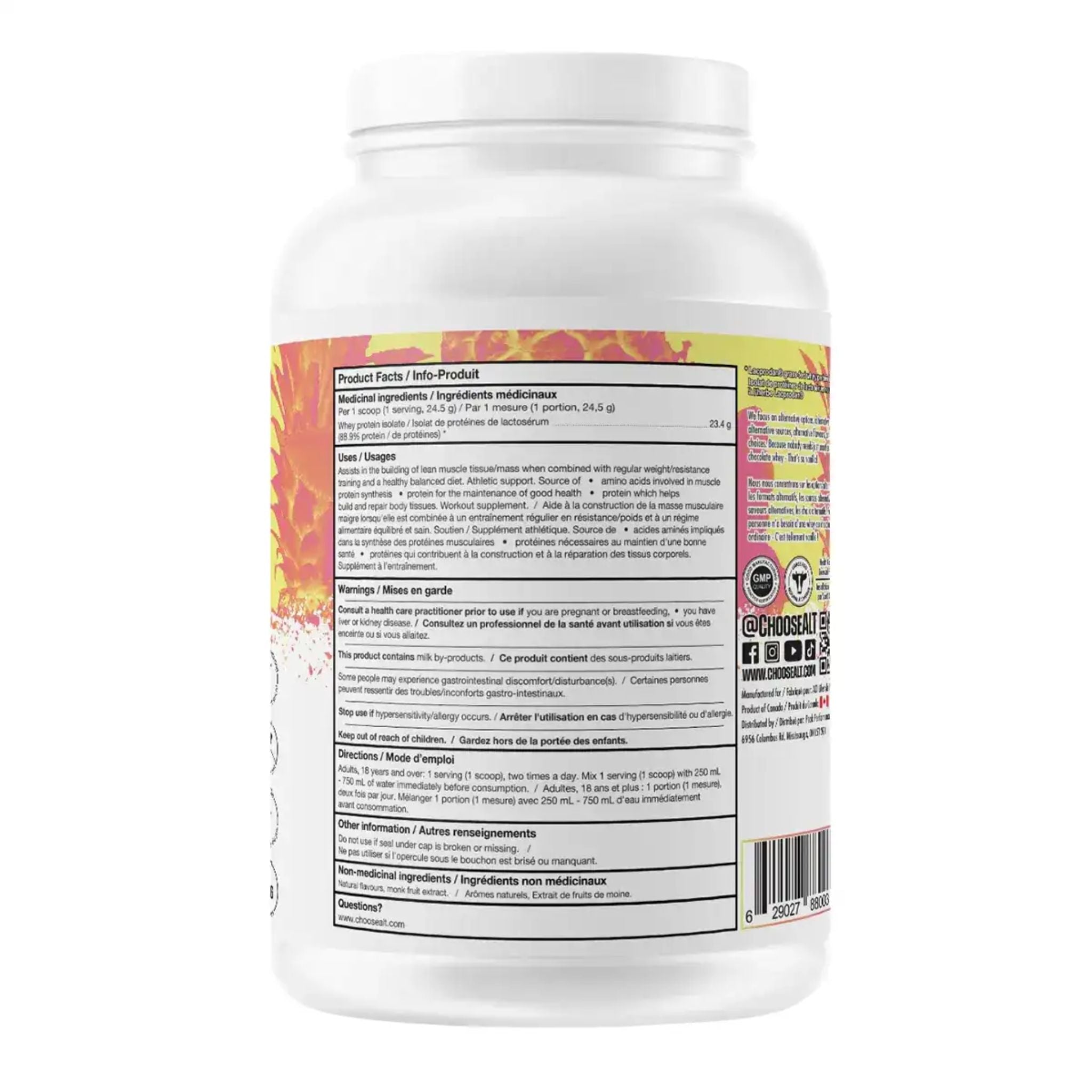 Alt Nutrition Clear Whey Isolate Tropical Punch 490g (20 Servings) - Nature's Source Inc