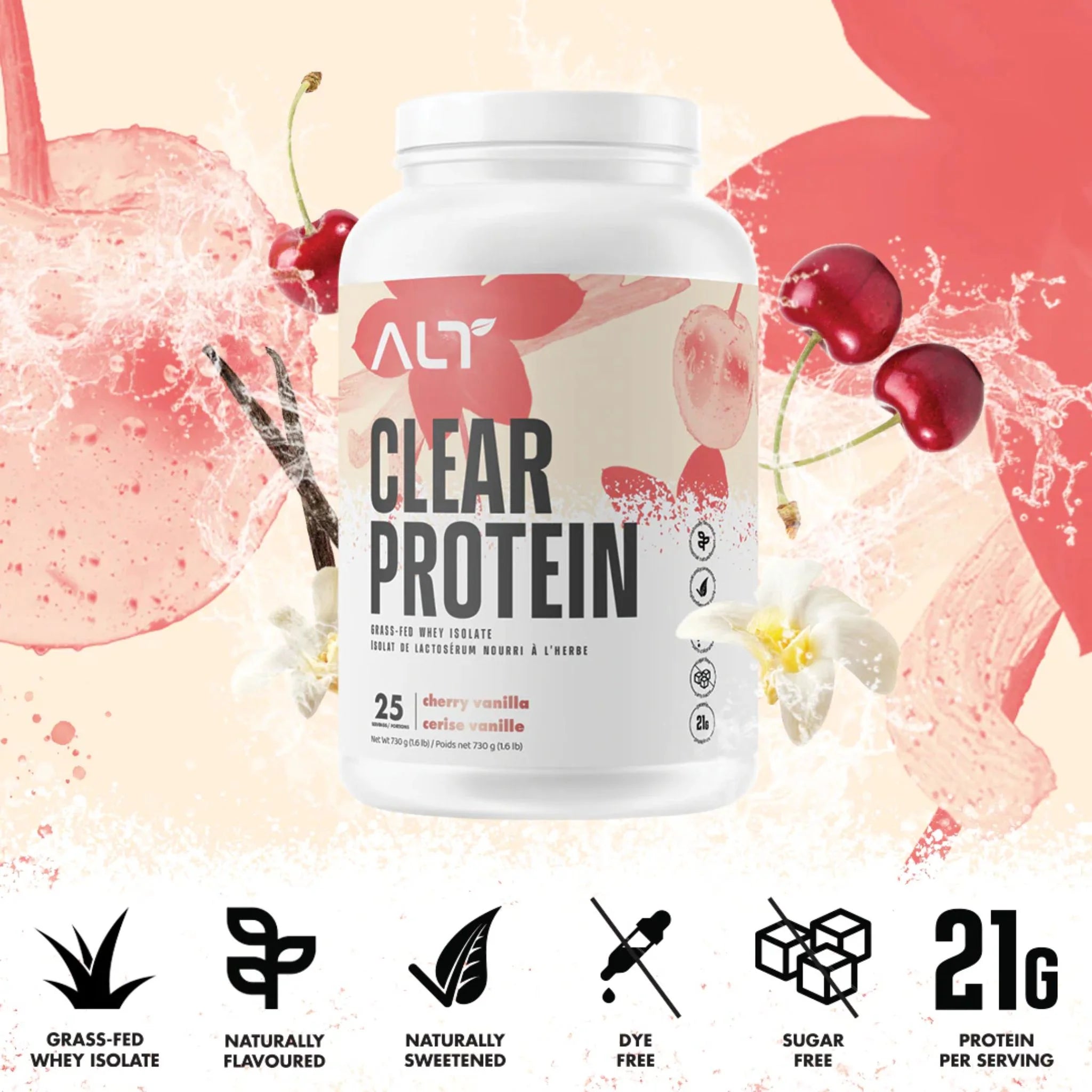 ALT Clear Whey Isolate Cherry Vanilla 725g - Nature's Source Inc