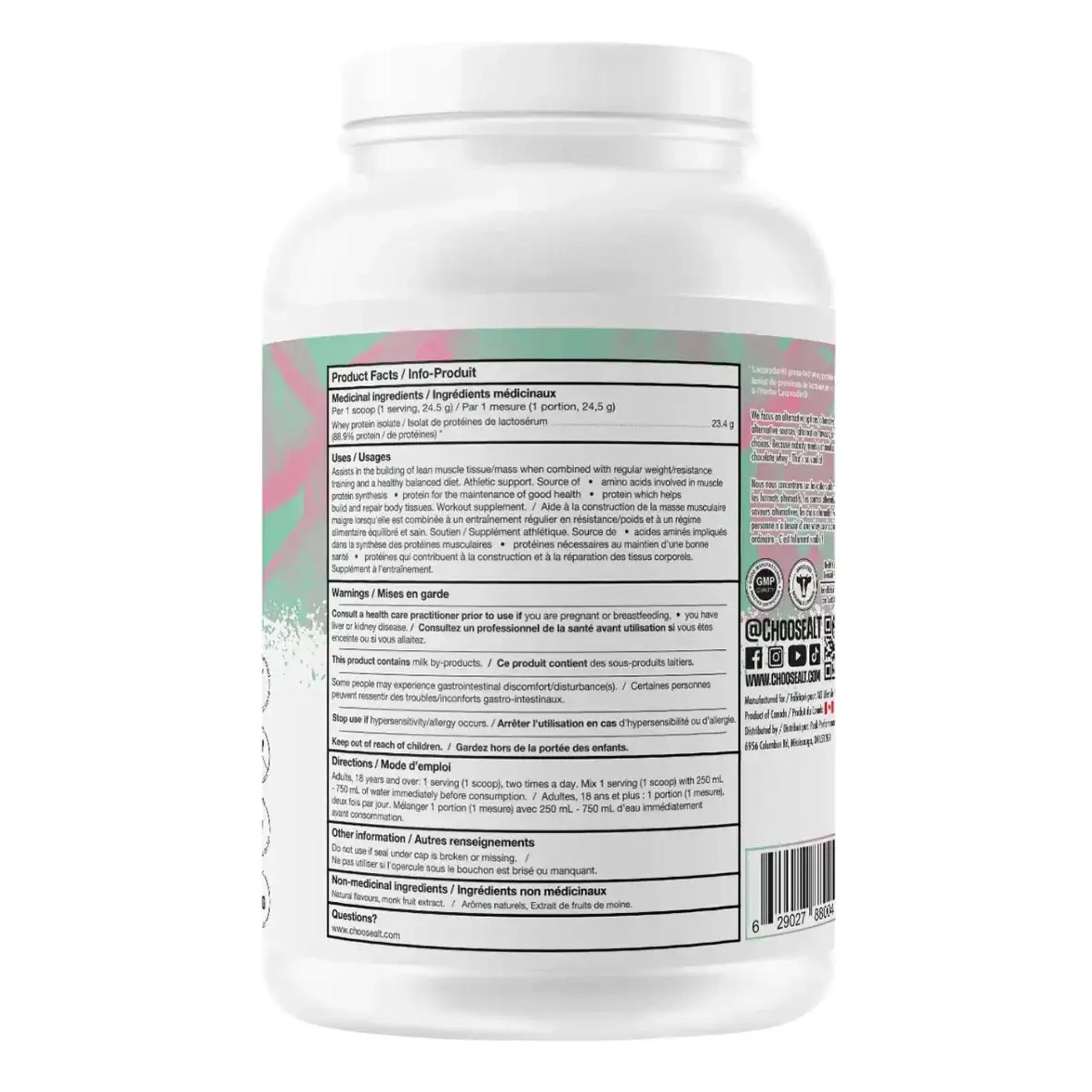 ALT Clear Whey Isolate Watermelon Strawberry 490g (20 Servings) - Nature's Source Inc