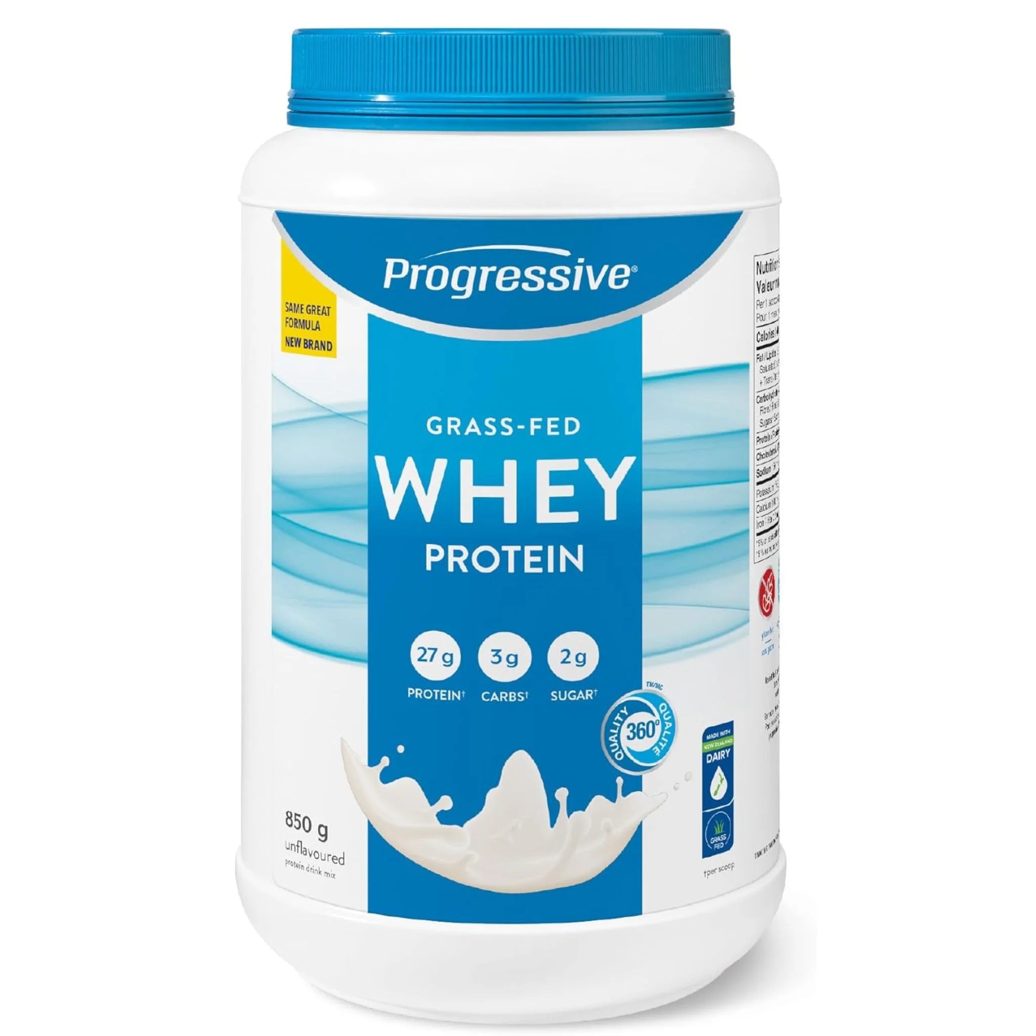 Progressive Grass Fed Whey Protein Unflavour 850g - Nature's Source Inc