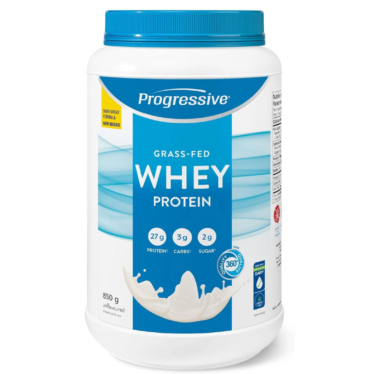 Progressive Grass Fed Whey Protein Unflavour 850g - Nature's Source Inc