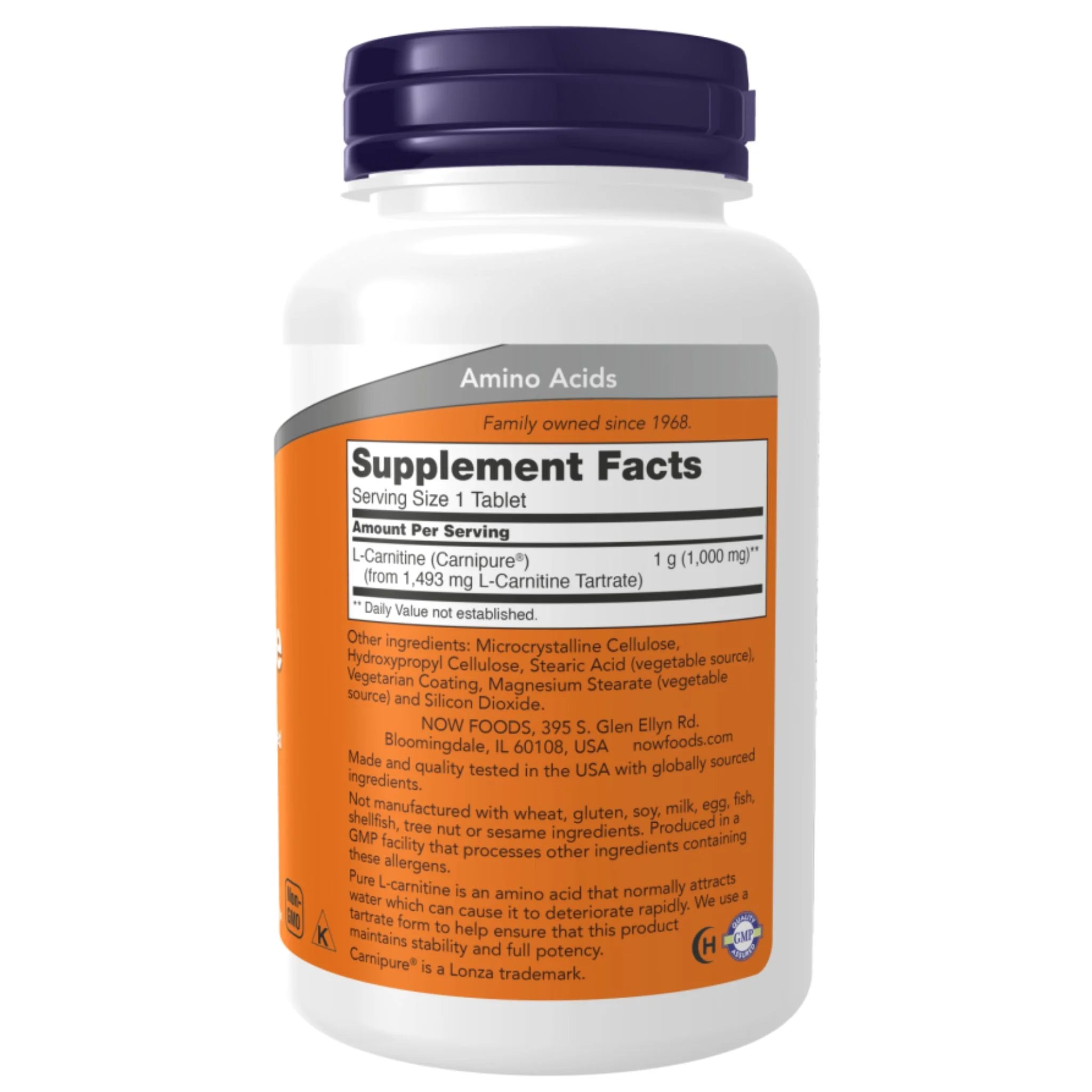 Now L Carnitine 1000mg 100 Tablets - Nature's Source Inc