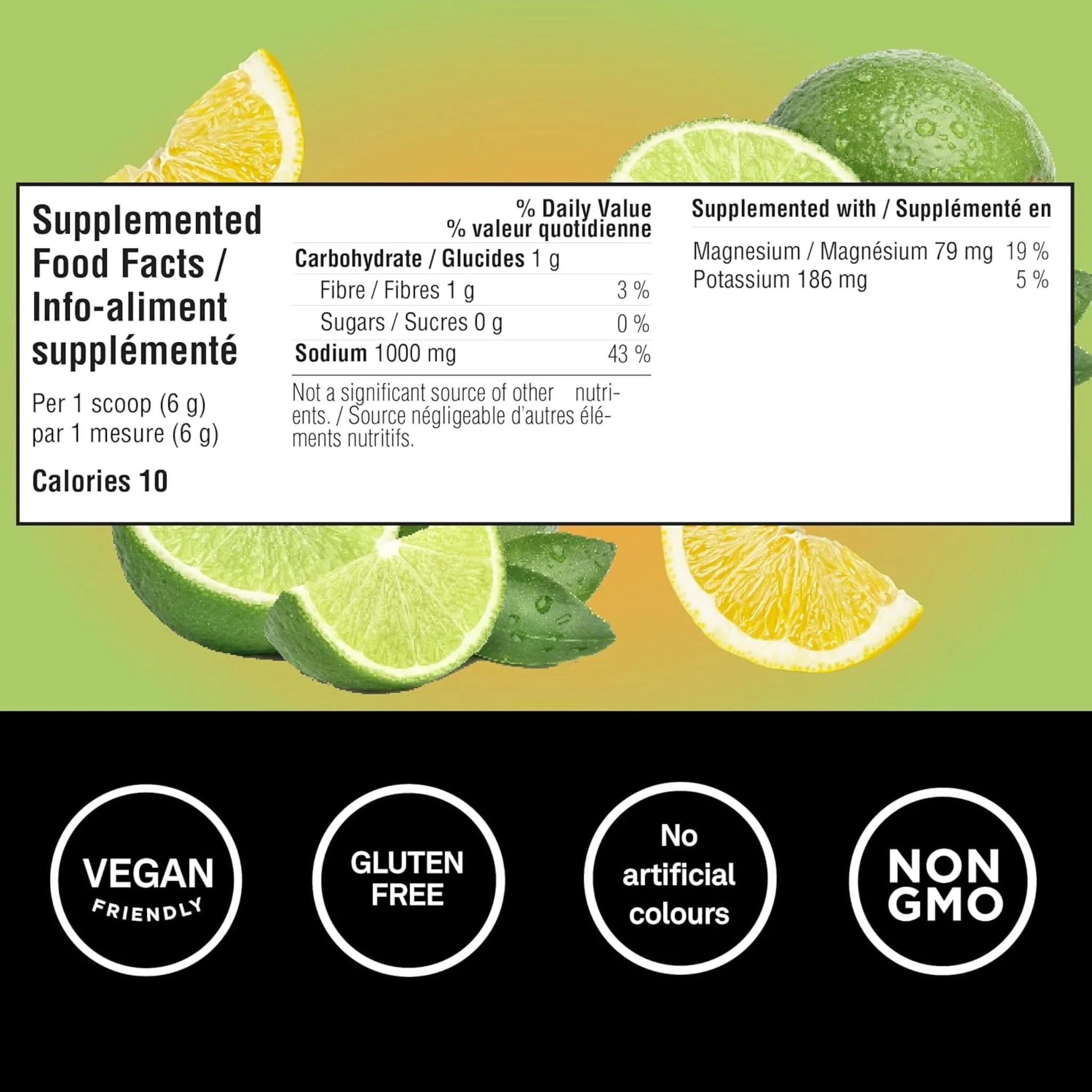 Organika Electrolytes Extra Strength Lemon Lime 180g - Nature's Source Inc