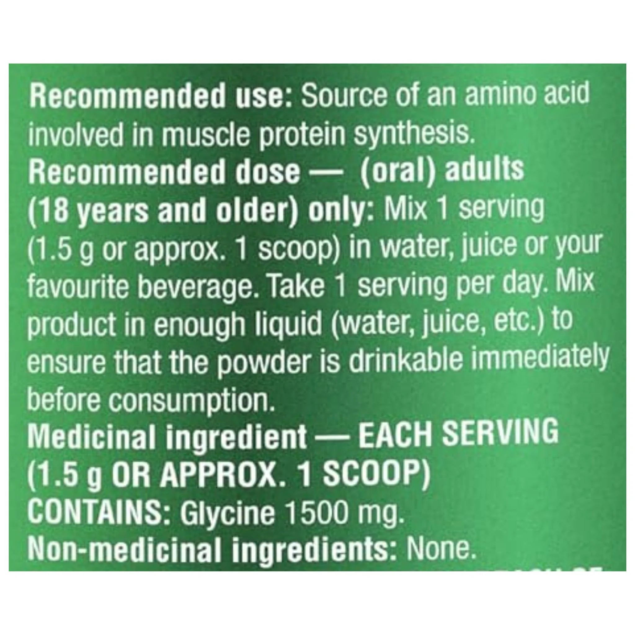 Organika Glycine 450g - Nature's Source Inc