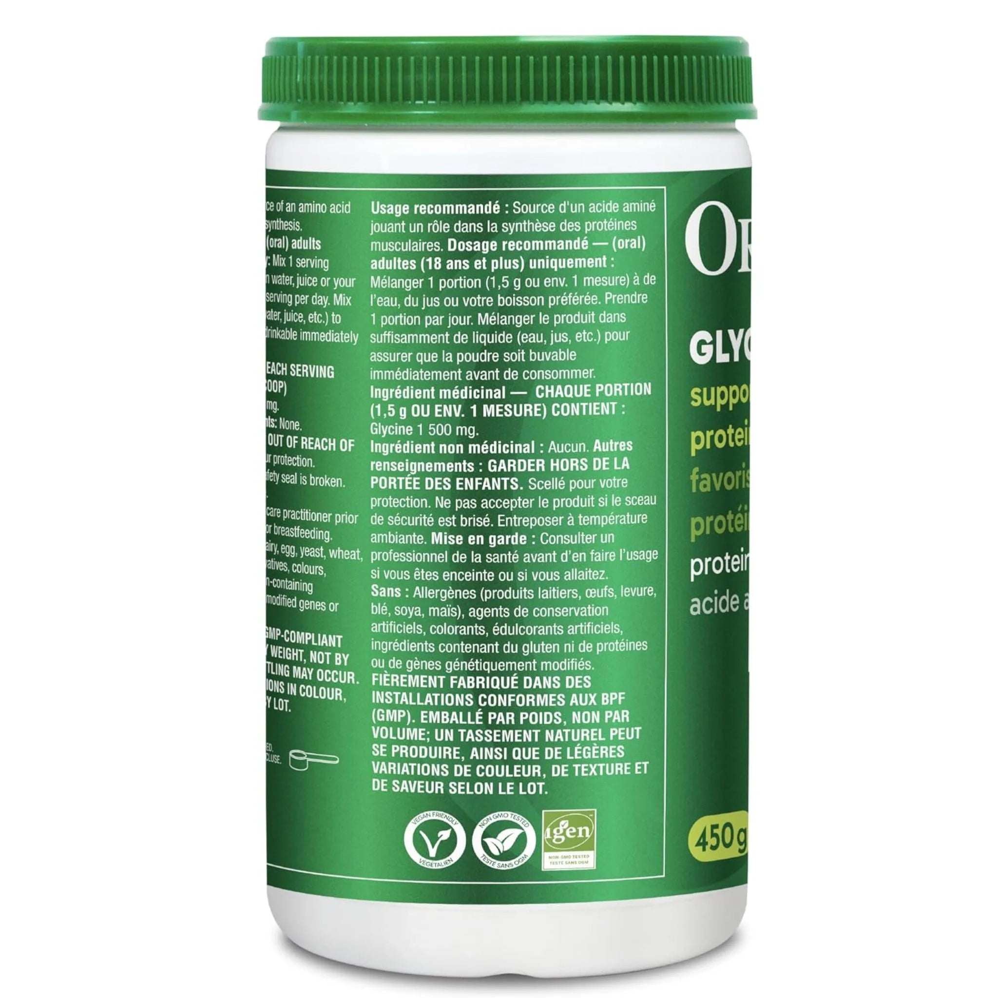 Organika Glycine 450g - Nature's Source Inc
