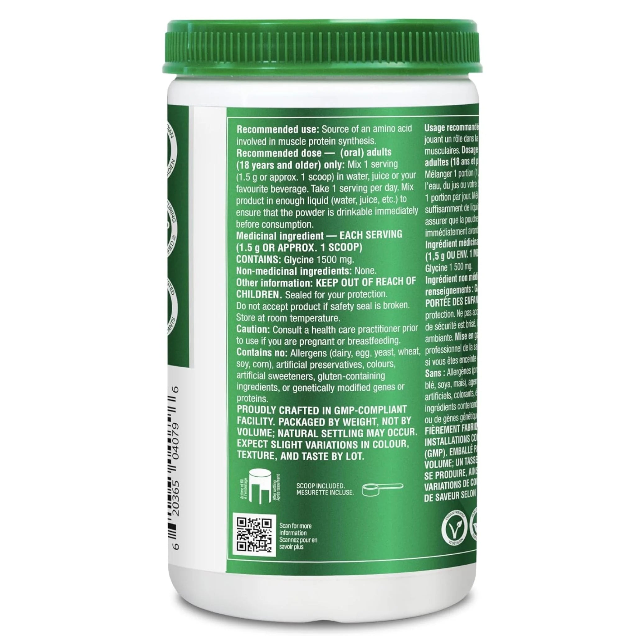 Organika Glycine 450g - Nature's Source Inc