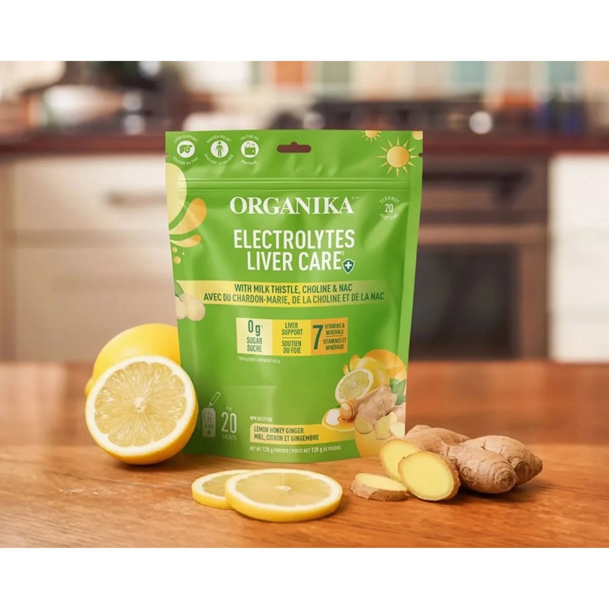 Organika Electrolytes Liver Care Lemon Honey Ginger 20 Sachets