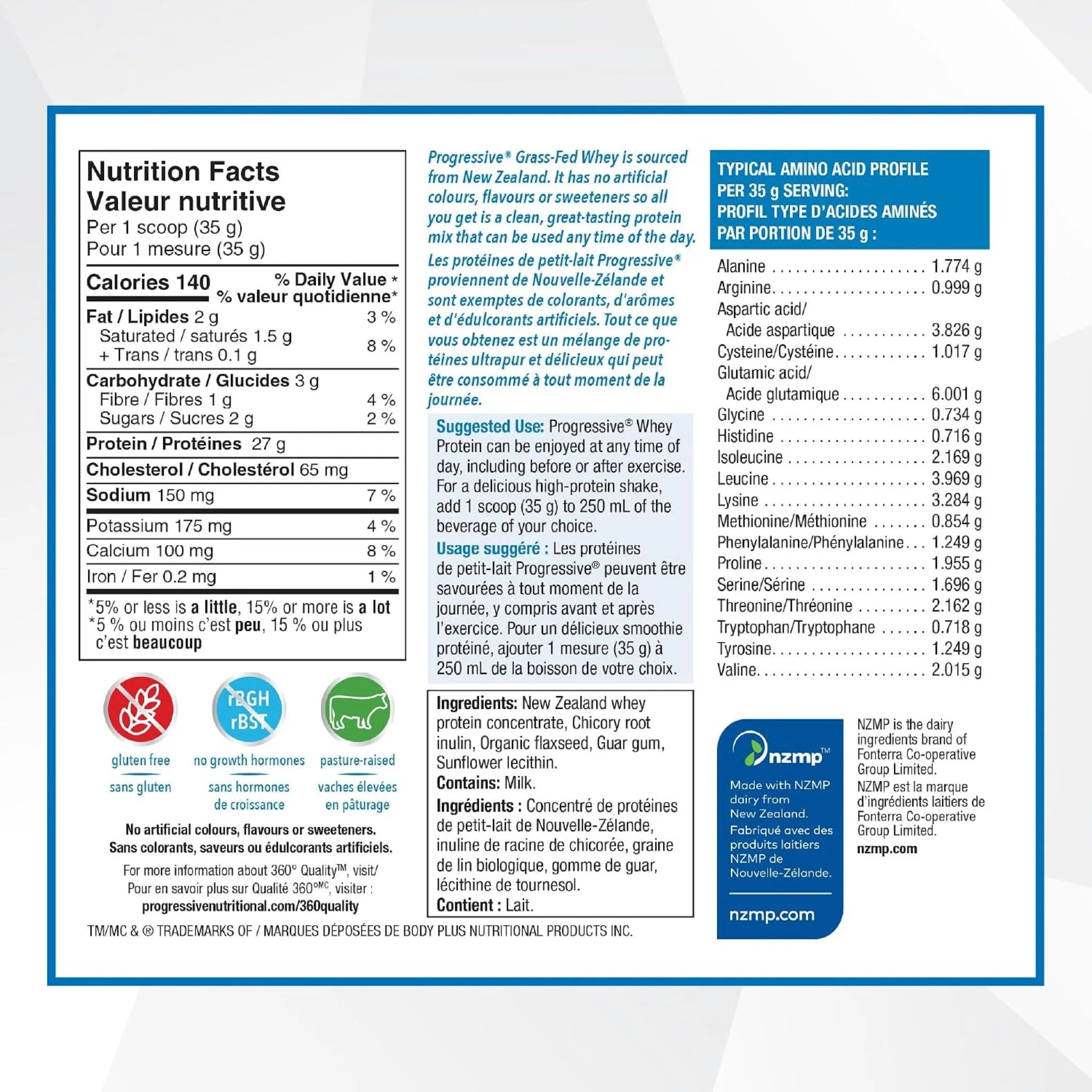 Progressive Grass-fed Whey Protein Unflavoured 375g