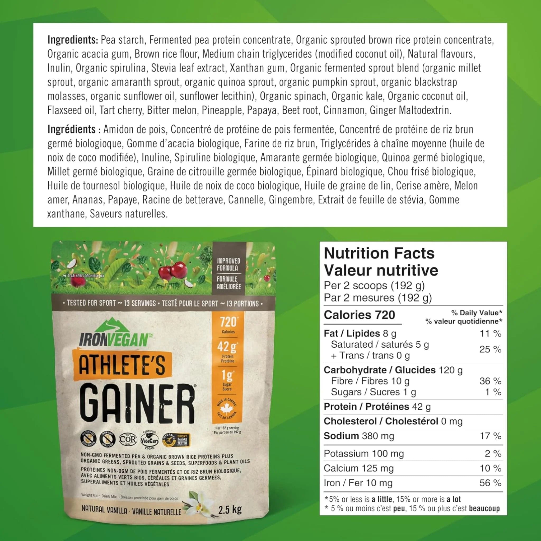 Iron Vegan Athlete's Gainer Vanilla 2.5kg