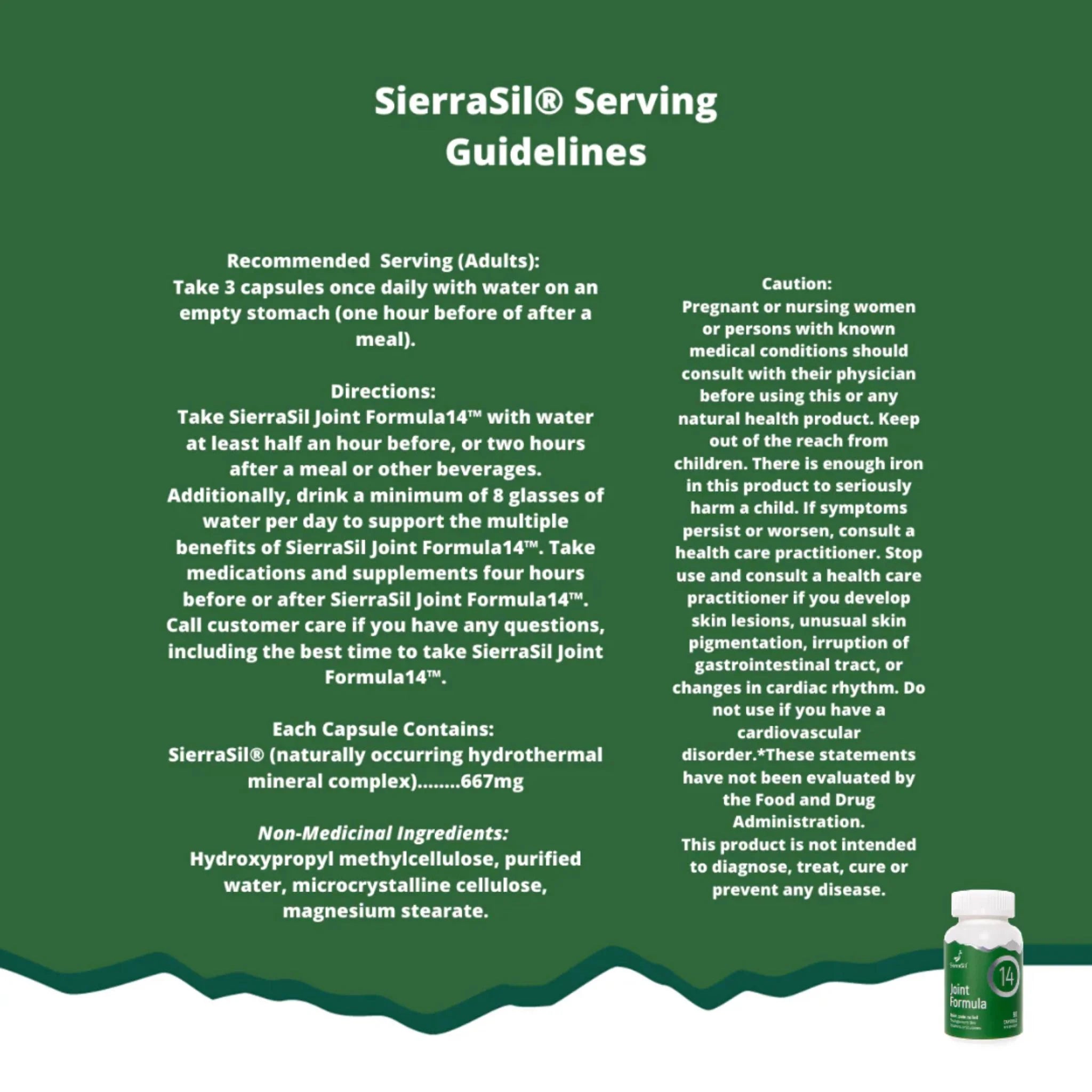 Sierrasil Joint Formula14 - 180 Capsules - Nature's Source Inc
