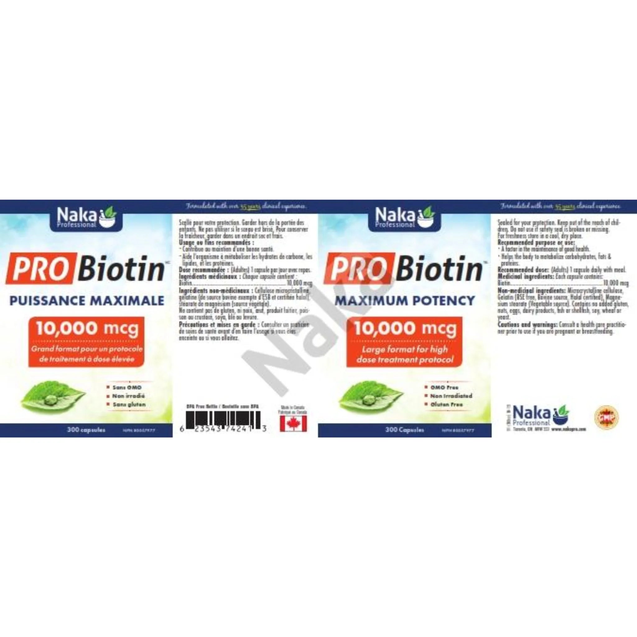 Naka Pro Biotin 10, 000 mcg 300 caps - Nature's Source Inc